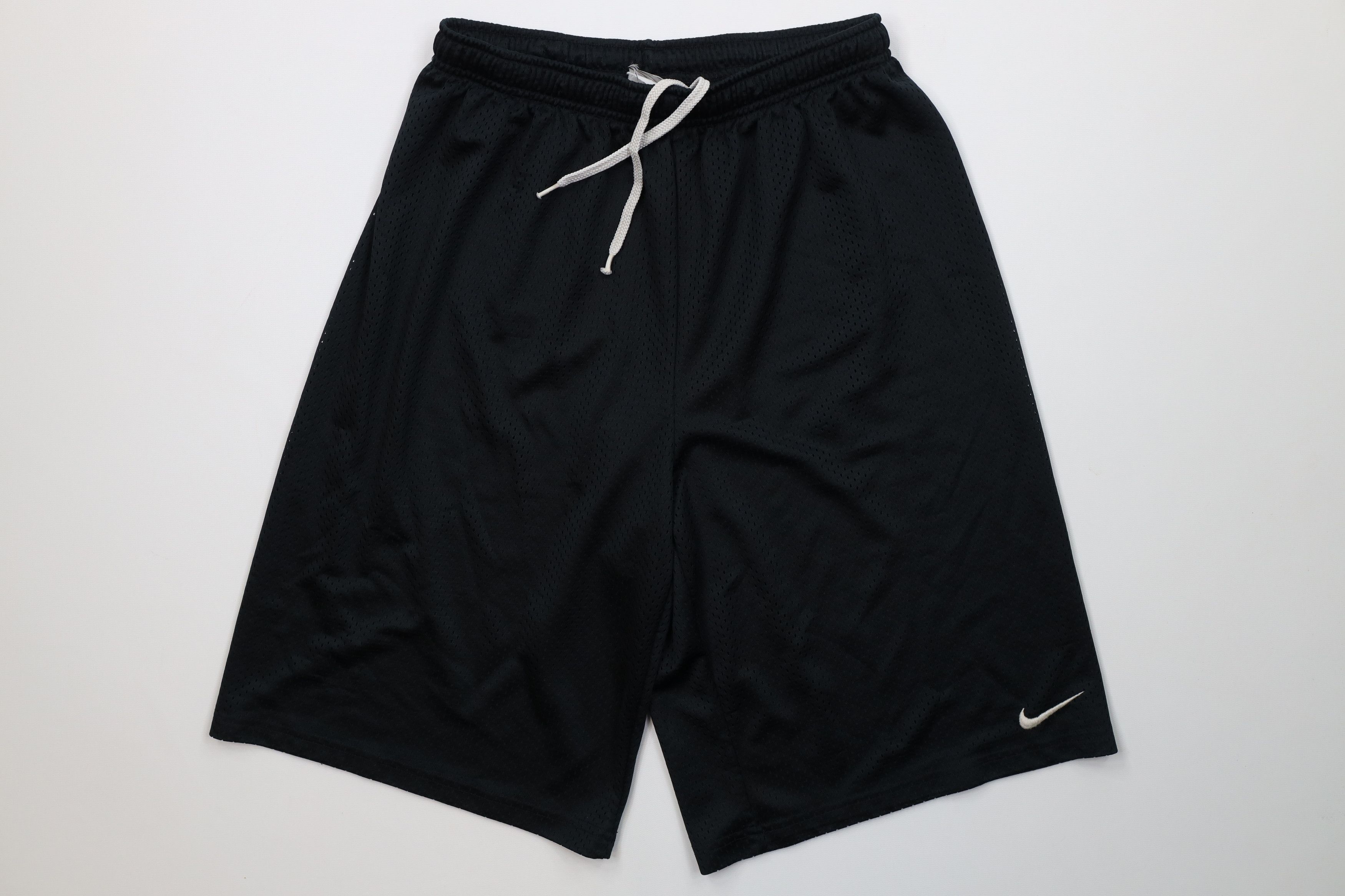 Nike Vintage Y2K Nike Mini Swoosh Mesh Basketball Shorts Black Size US 30 / EU 46 - 1 Thumbnail