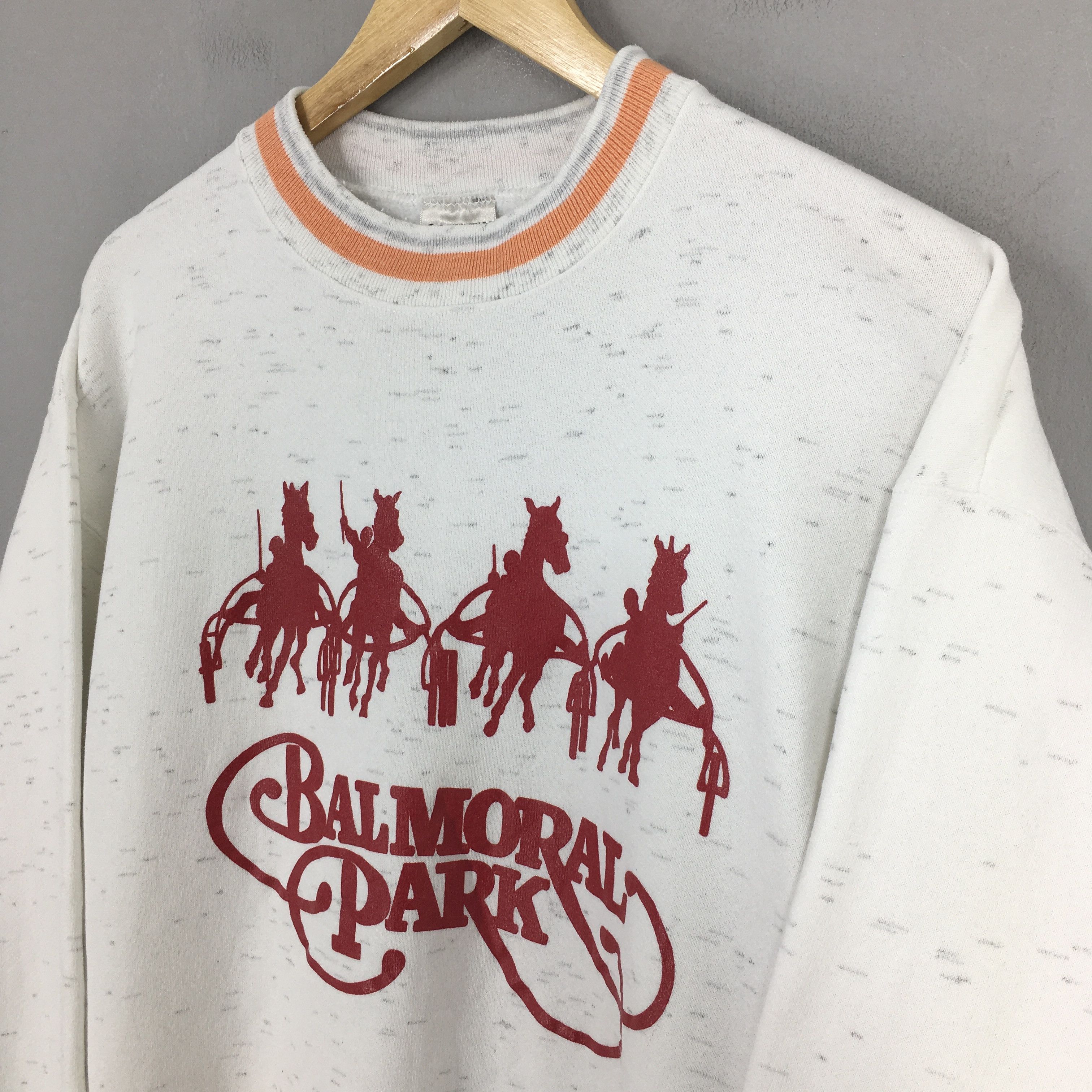 Vintage Balmoral Park Horses Animal Illinois Gray Sweatshirt Large Size US L / EU 52-54 / 3 - 3 Thumbnail