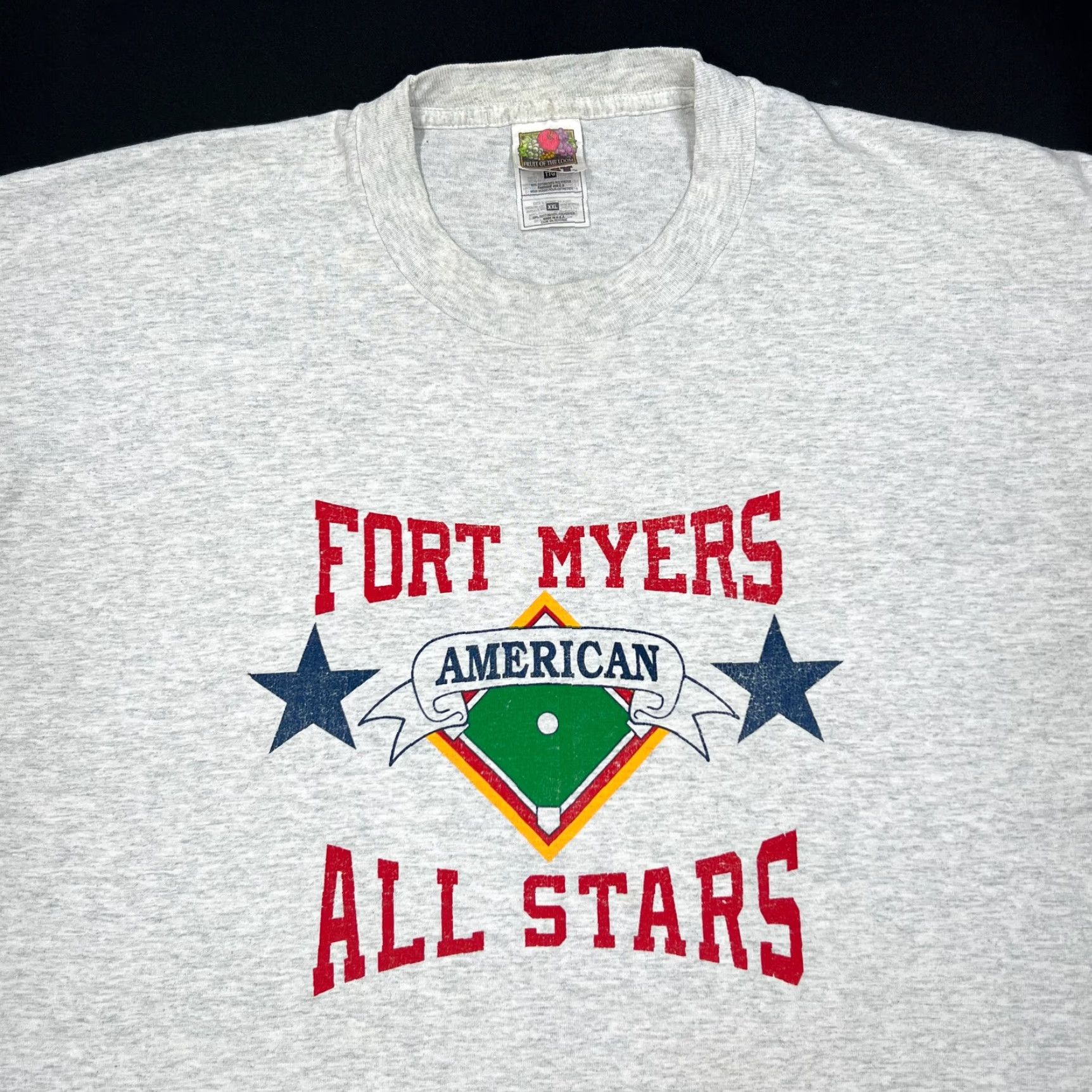 Fruit Of The Loom FORT MYERS AMERICAN ALL STARS Baseball Graphic Single Stitch T-Shirt XXL Grey Mens Shirt Graphic Shop Vintage Style Size US XXL / EU 58 / 5 - 2 Thumbnail