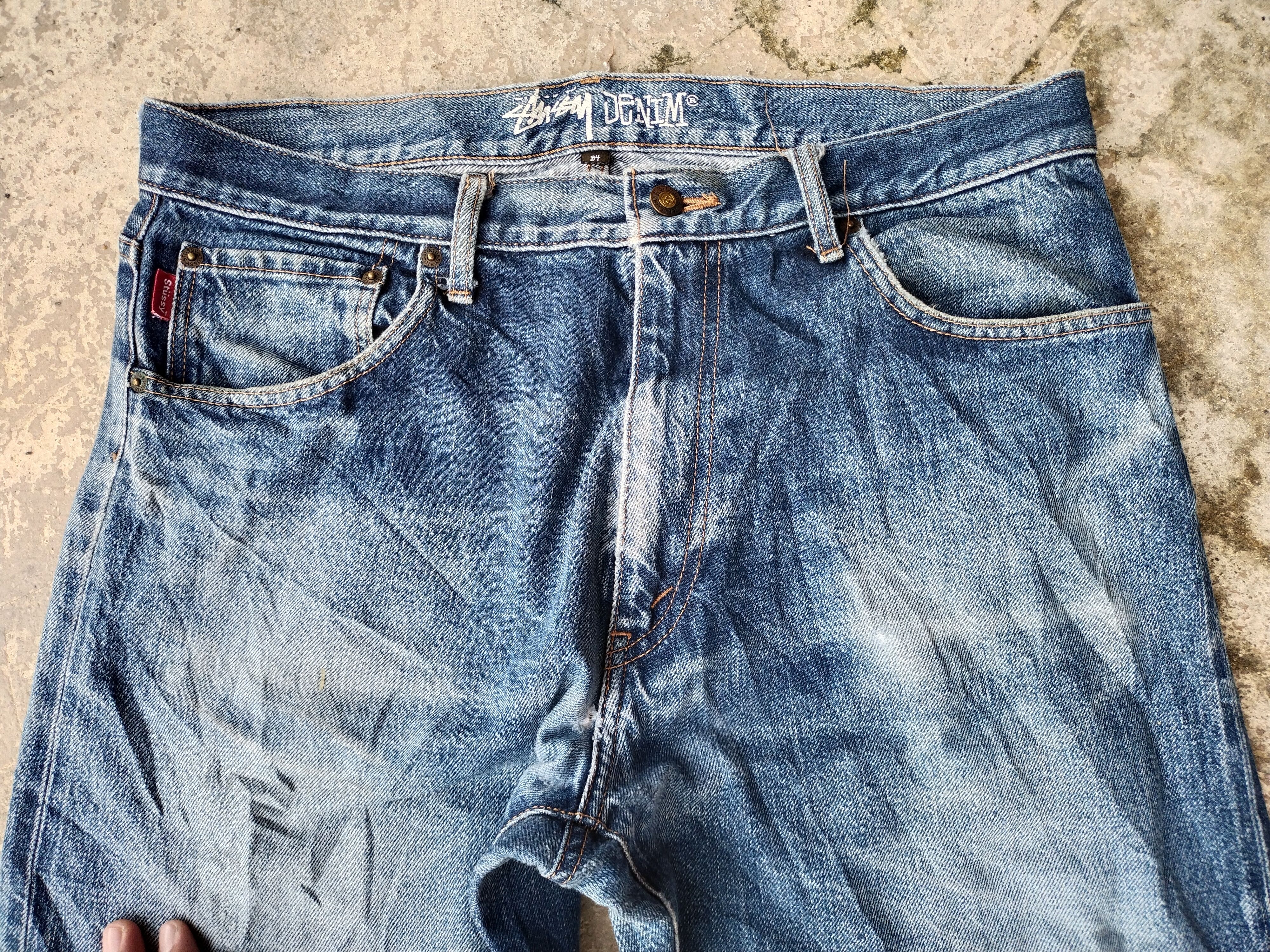 Stussy Vintage Stussy Selvedge Distressed Jeans RARE Punk Size 36" / US 14 / IT 50 - 7 Thumbnail