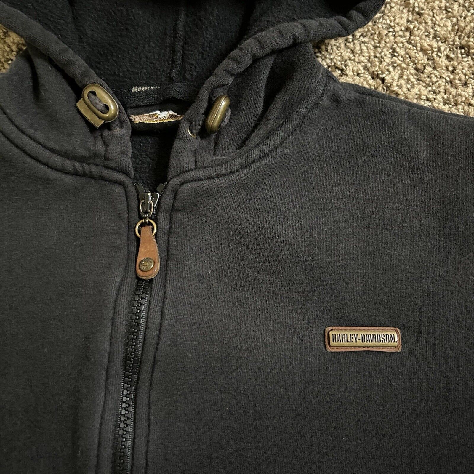 Harley Davidson HARLEY-DAVIDSON Zip Jacket Womens Size Large Black Biker Size L / US 10 / IT 46 - 2 Thumbnail