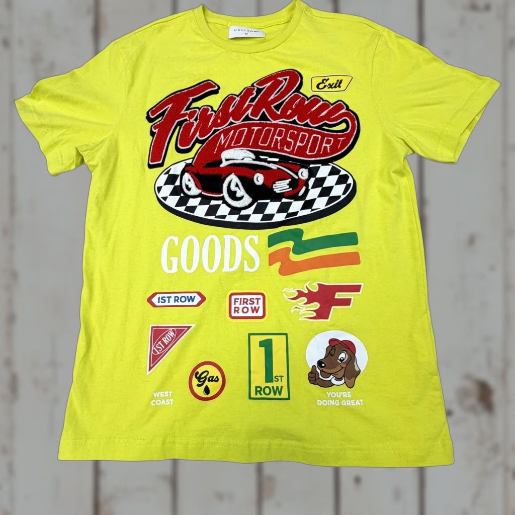 Vintage First Row Motorsport Shirt Mens Medium Yellow Racing Car Graphic 2023 Tee Size US M / EU 48-50 / 2 - 1 Thumbnail