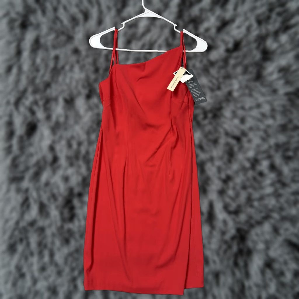 Vintage VINTAGE Amanda Smith Petite Dress One Shoulder Sleeveless Red 6P Party Cocktail Prom Womens Size M / US 6-8 / IT 42-44 - 1 Thumbnail