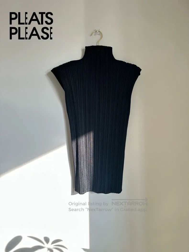 Issey Miyake Issey Miyake Stand Collar Black Base Tank Top Size L / US 10 / IT 46 - 1 Thumbnail