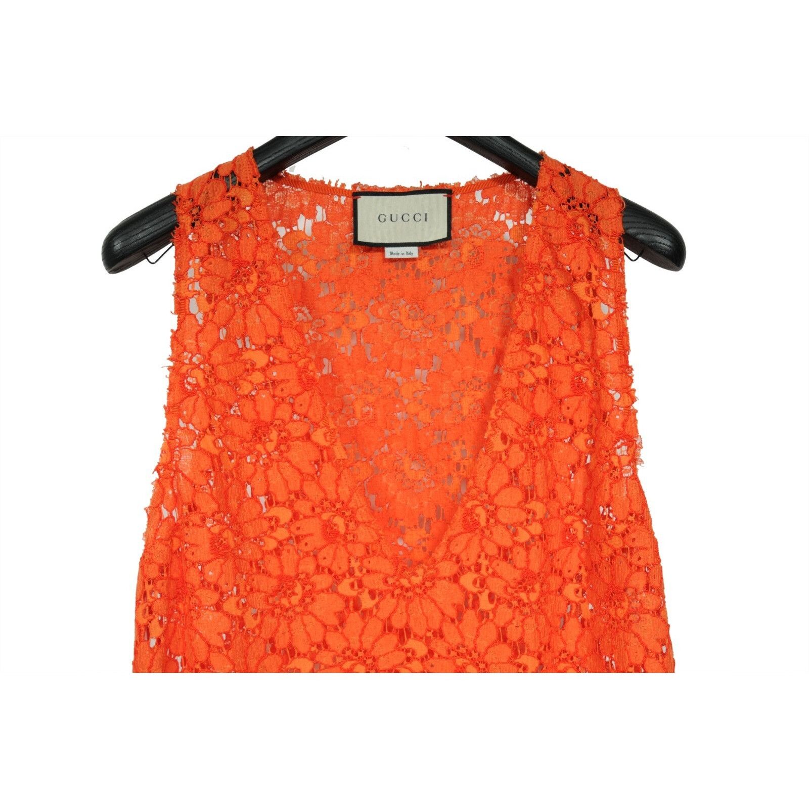Gucci Orange Floral Embroidered Lace Sleeveless Blouse Size M / US 6-8 / IT 42-44 - 7 Thumbnail