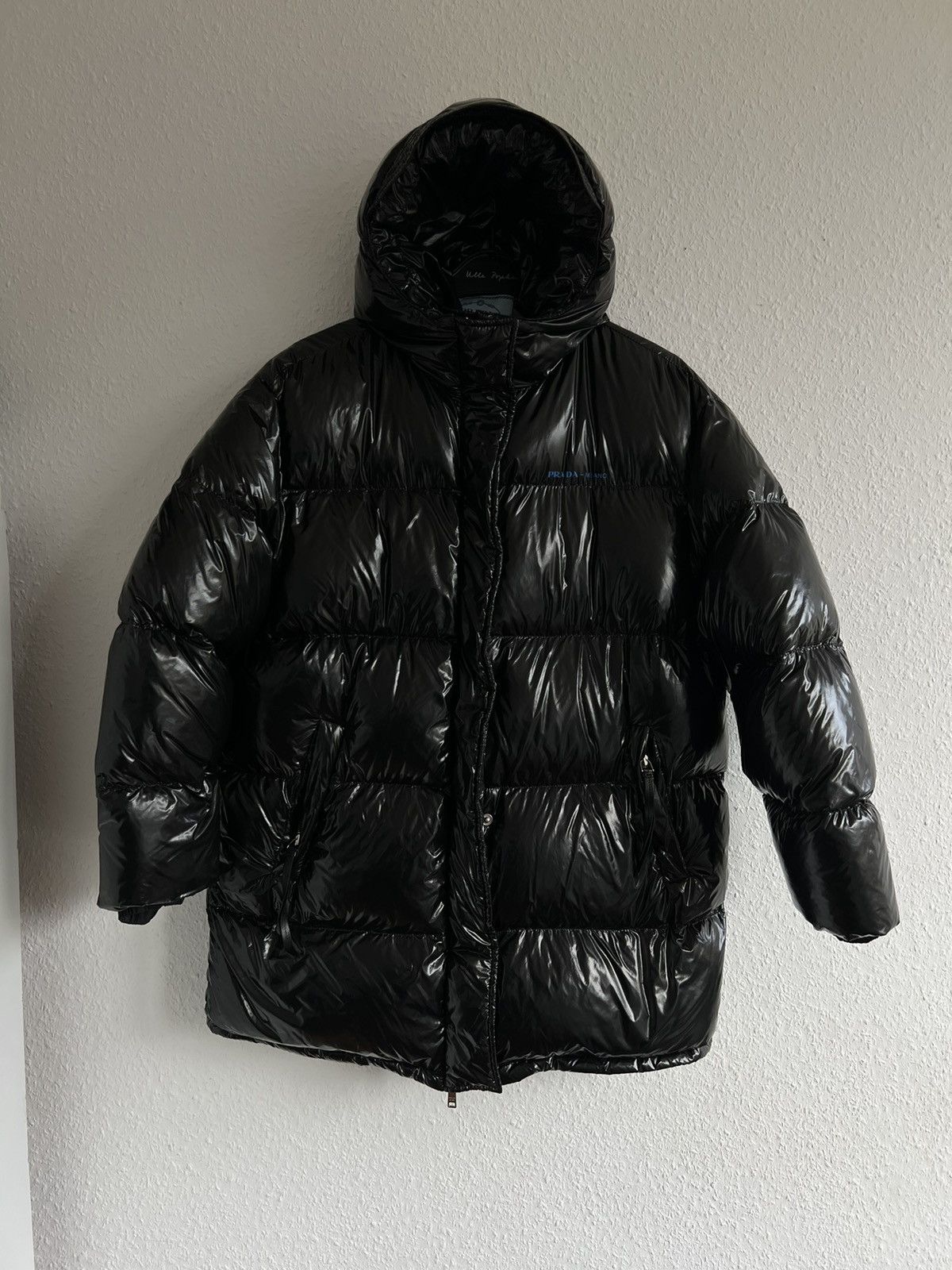 image of Prada Milano Puffer Jacket in Black, Women's (Size Small)