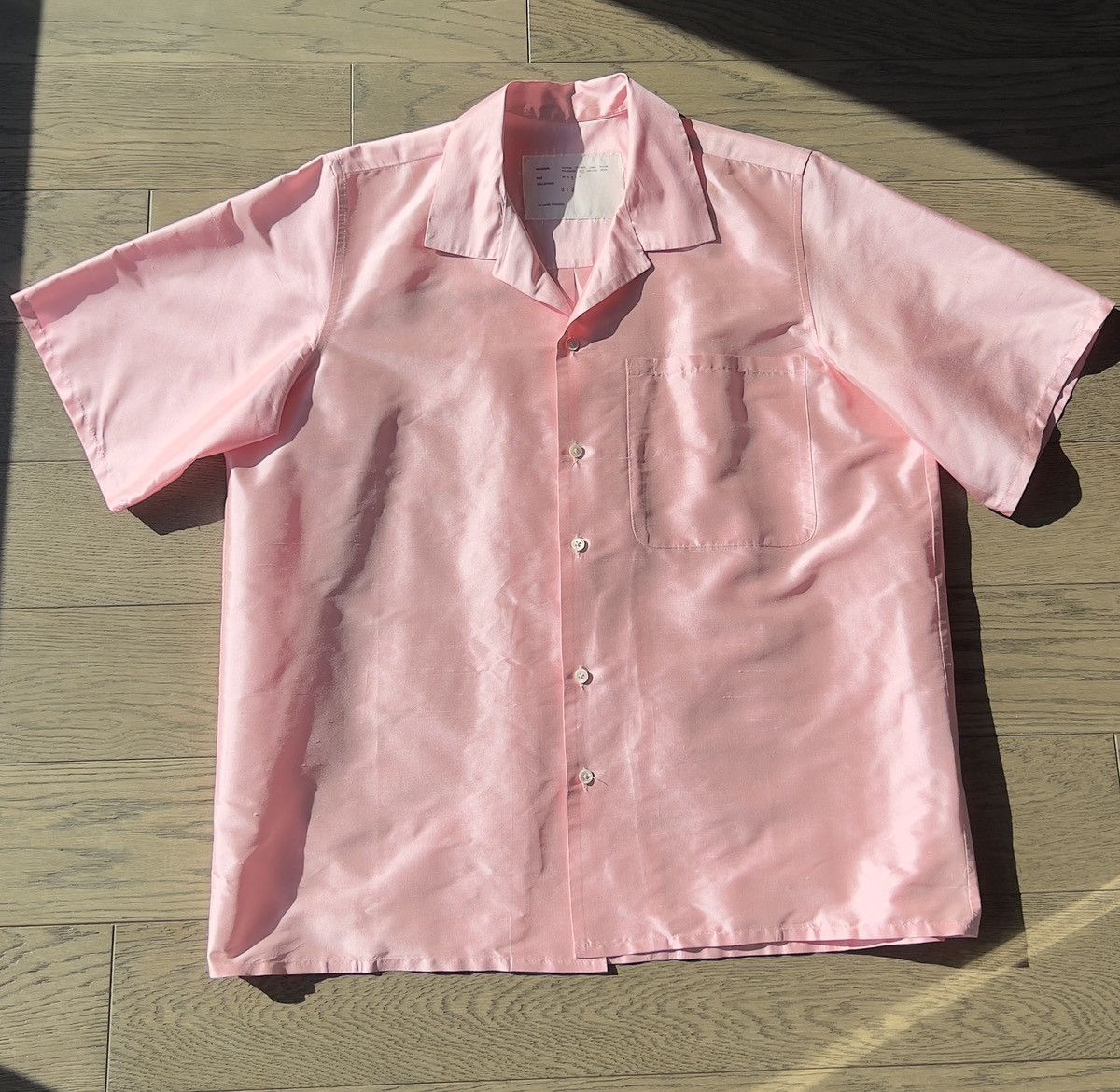 Camiel Fortgens Pink dupion silk work shirt | Grailed
