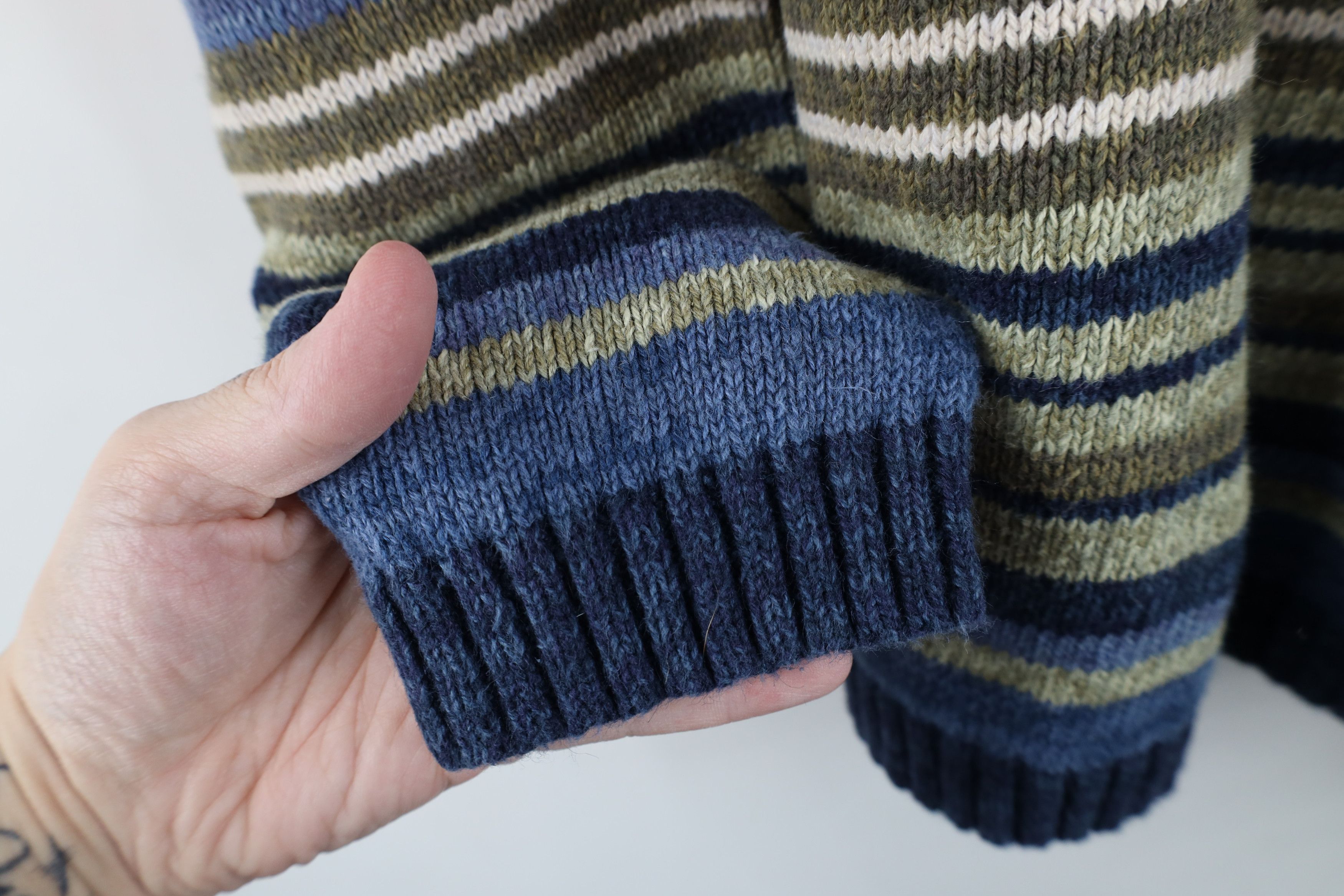 Vintage Vintage Y2K Streetwear Striped Knit Turtleneck Sweater Size L / US 10 / IT 46 - 4 Thumbnail