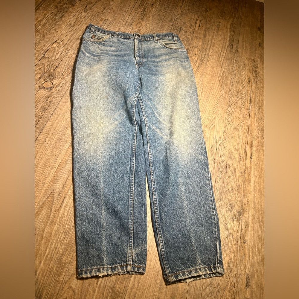Levi's Vintage Clothing 80s Levis Light Wash 550 Jeans Orange Tab USA Made Faded Di Size US 33 - 8 Thumbnail