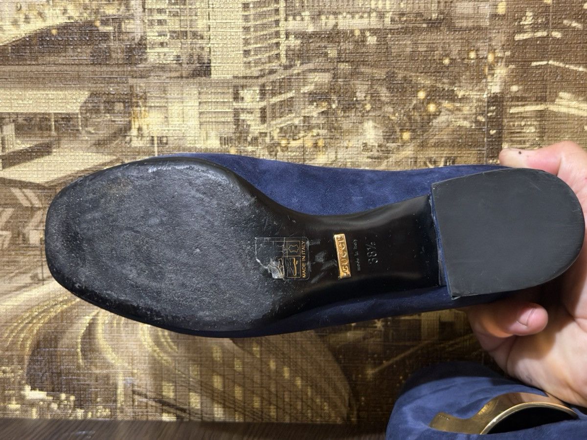 Gucci Gucci Blue Suede Alma Classic Smoking Slippers Size 38 1/2 Size US 6 / IT 36 - 10 Thumbnail