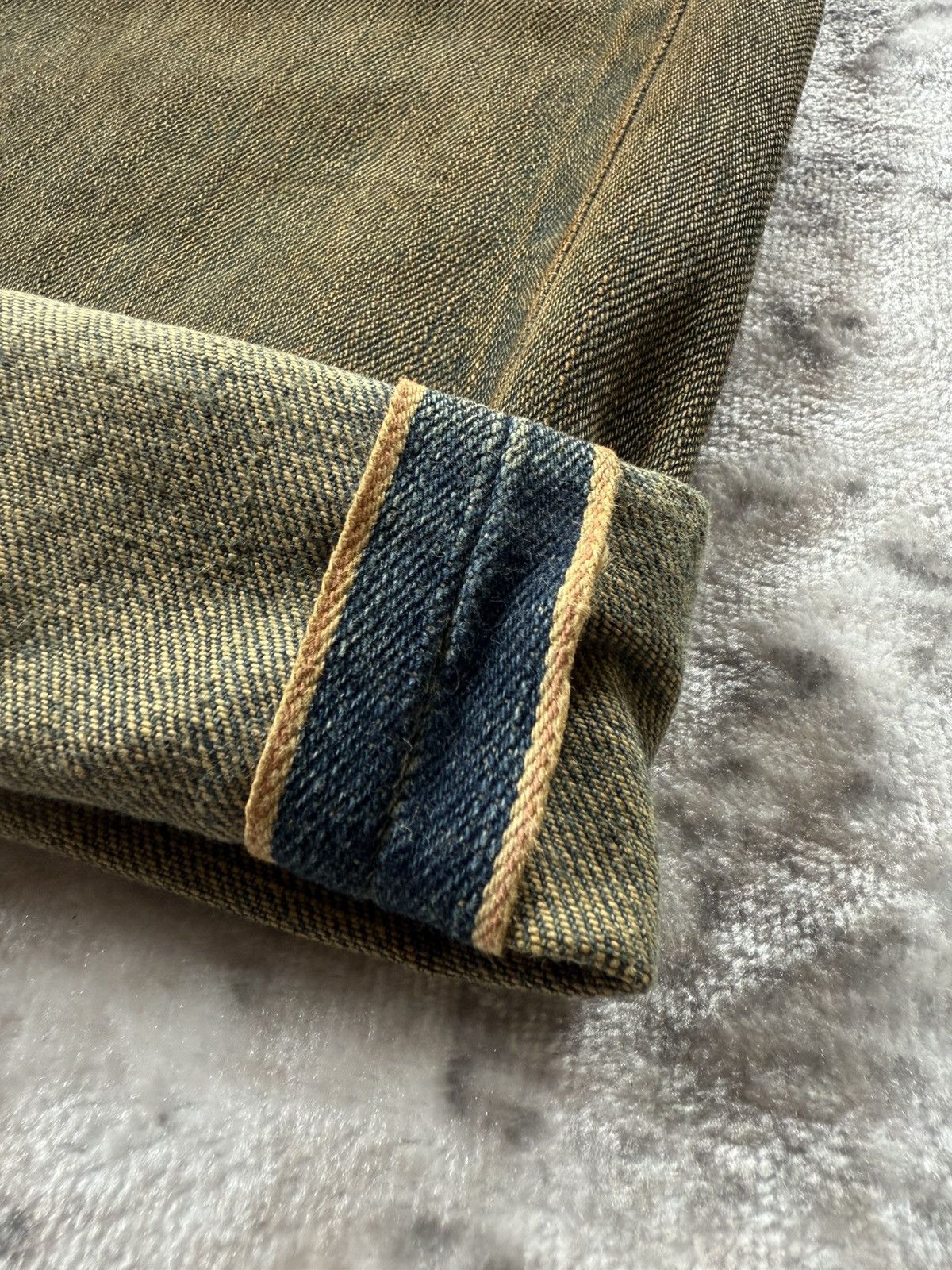 Edwin Edwin 505 OG Type 1 Mud Wash Distressed Selvedge Baggy Jeans Size US 29 - 2 Thumbnail