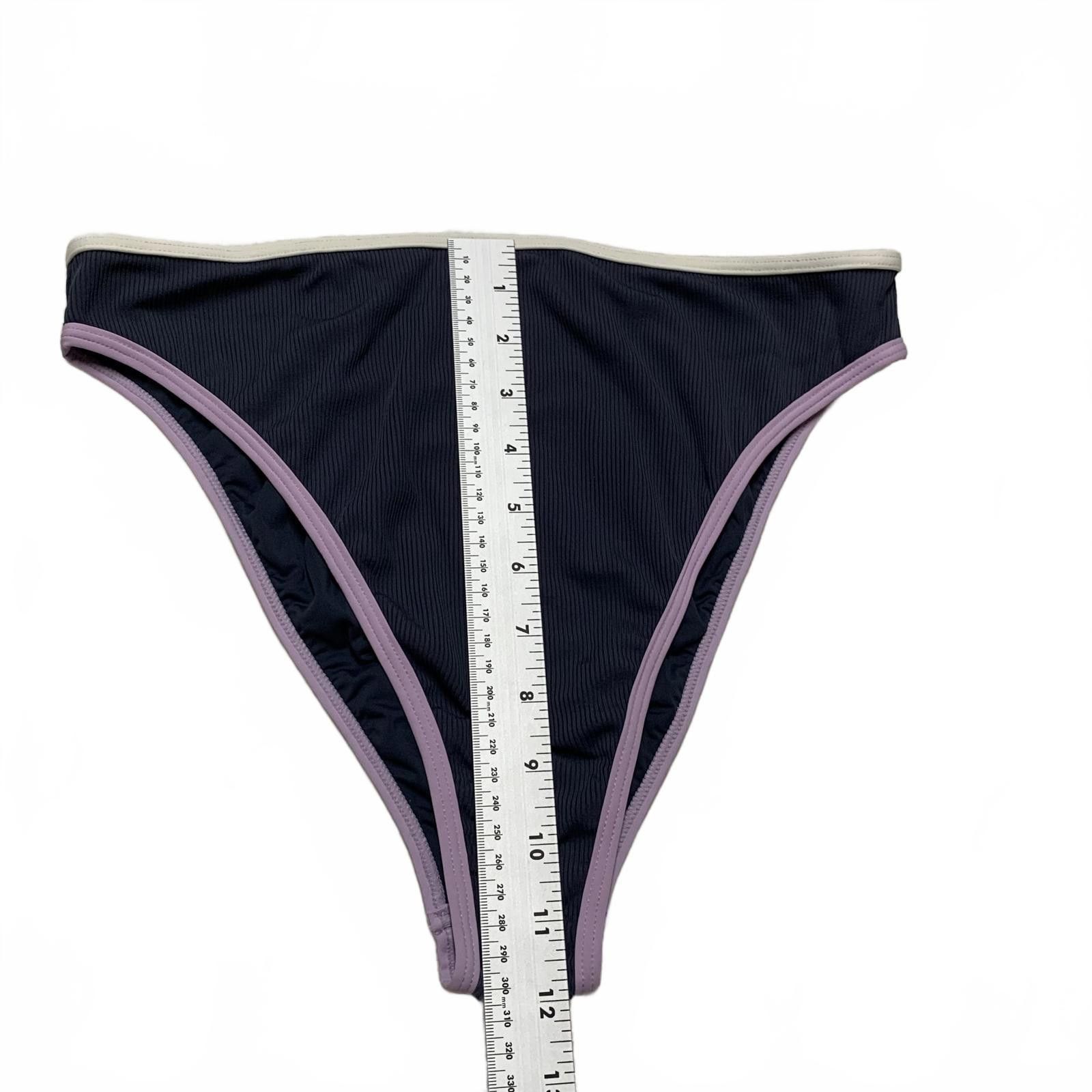 Other L*SPACE Women's Sz XLarge Gray & Lilac Ribbed Bikini Bottoms Size ONE SIZE - 5 Thumbnail
