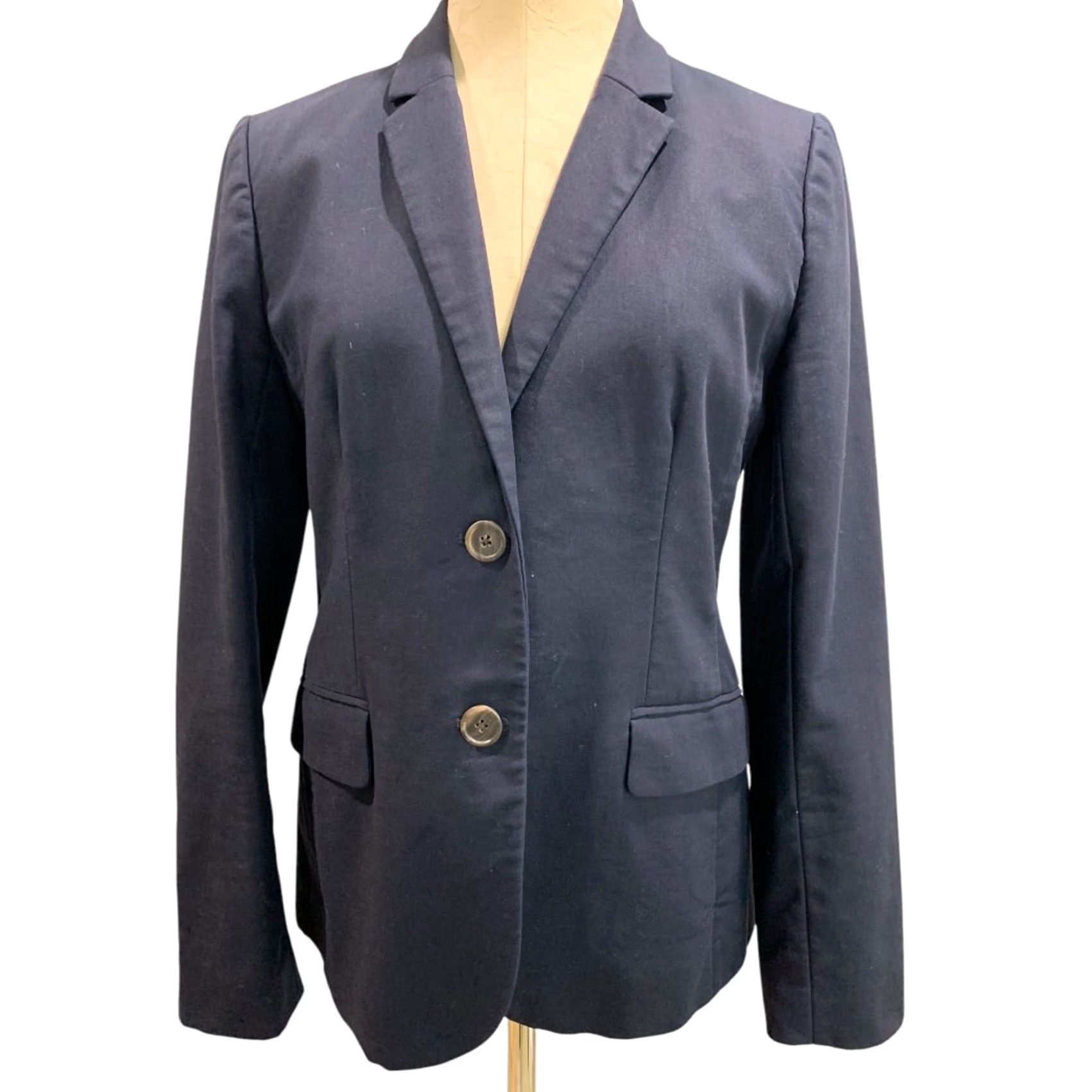 J.Crew VINTAGE J.Crew Navy Blue Schoolboy Blazer Cotton 21324 Womens Size 8 Blazer Size M / US 6-8 / IT 42-44 - 3 Thumbnail
