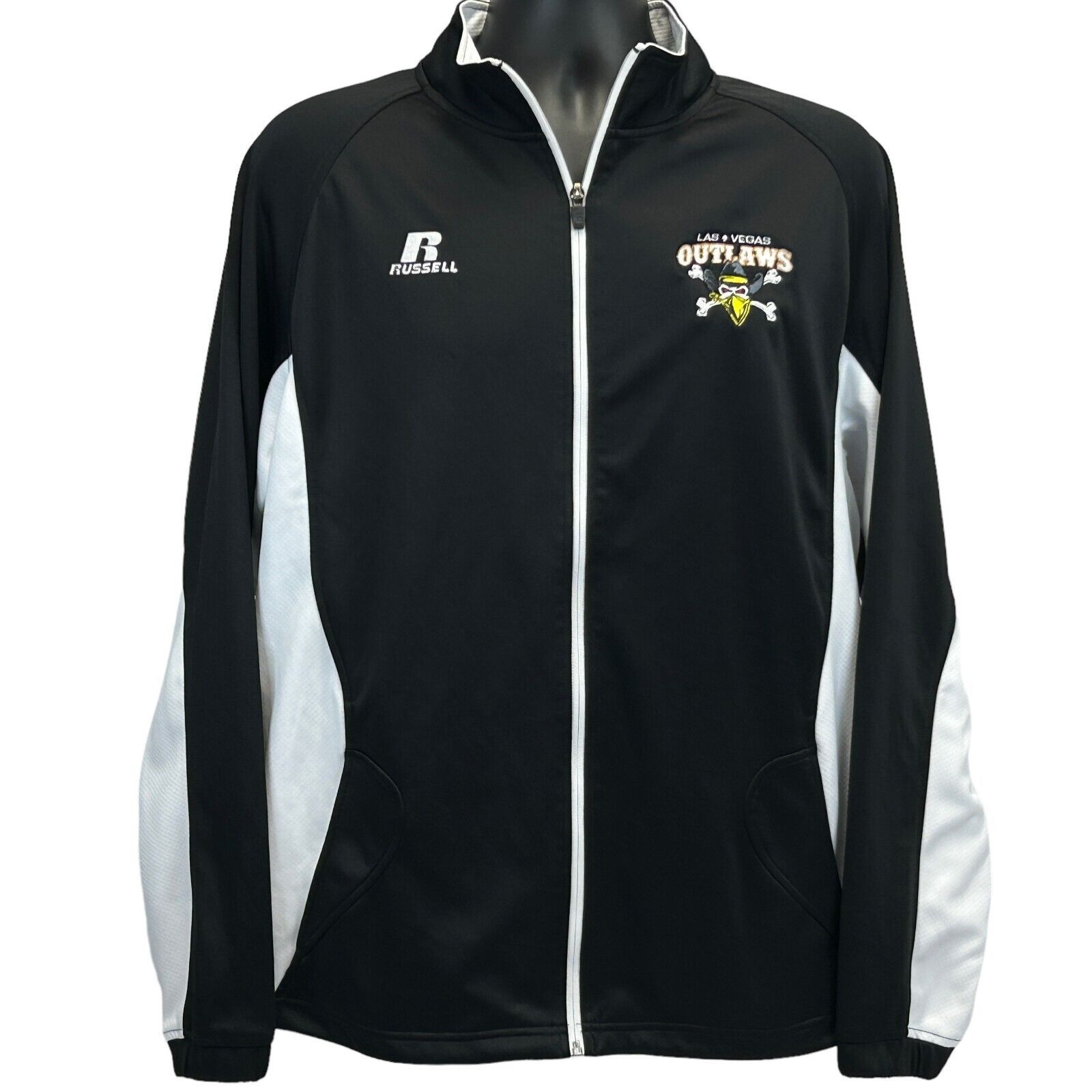 Russell Athletic Las Vegas Outlaws Track Jacket AFL Arena Football Black L Size US L / EU 52-54 / 3 - 2 Thumbnail