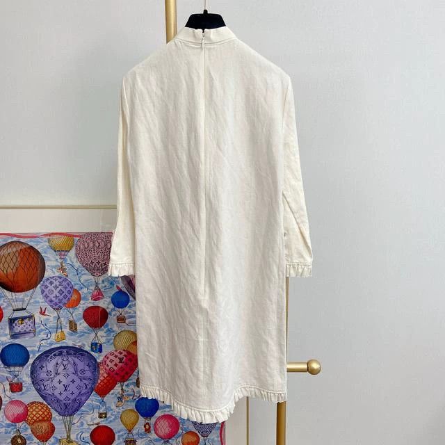 Gucci Gucci Beige cotton linen dress Size XS / US 0-2 / IT 36-38 - 2 Thumbnail