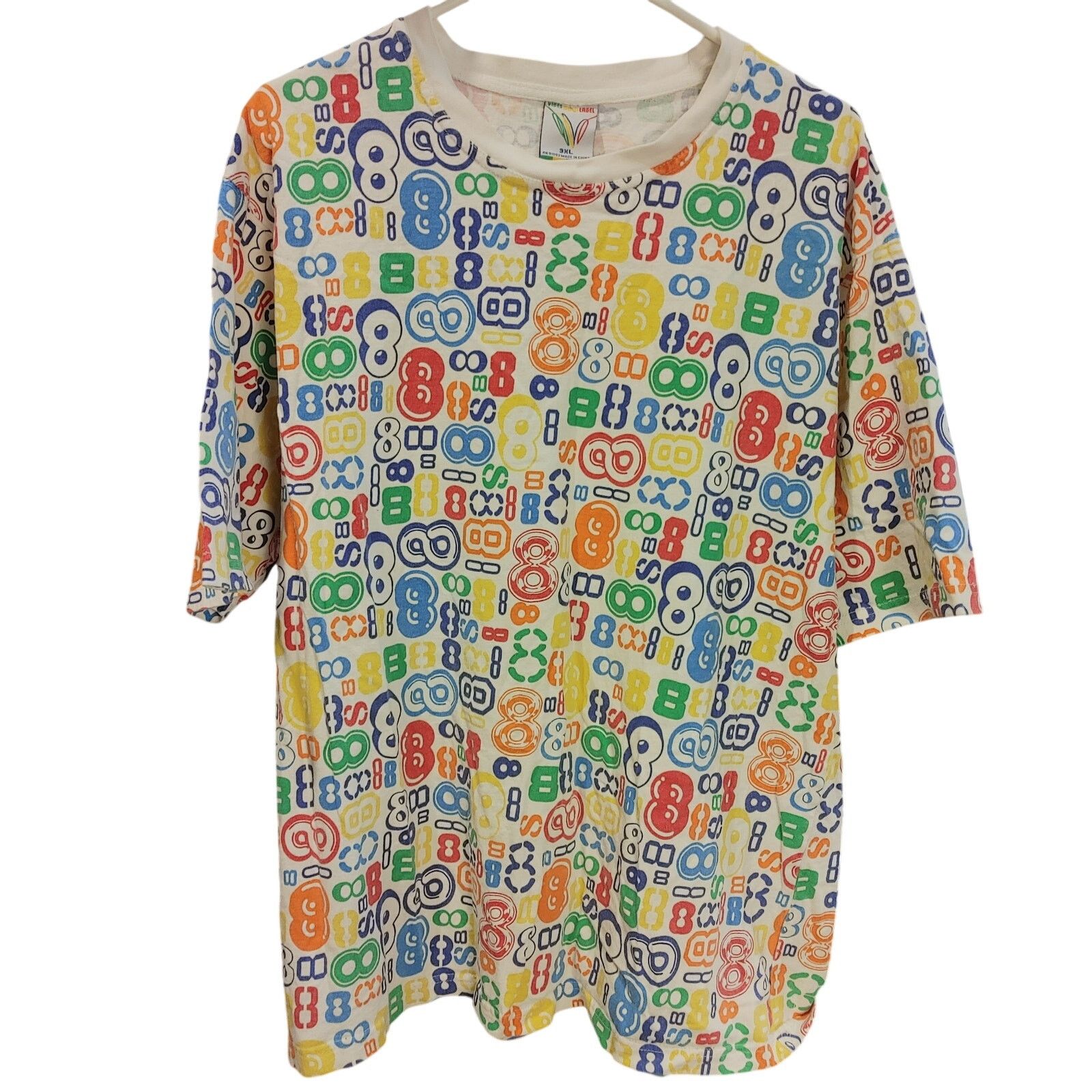 Other Y2K Vibes Gold Label 3X White/Rainbow 8 Graphic Streetwear Size US XXL / EU 58 / 5 - 1 Thumbnail