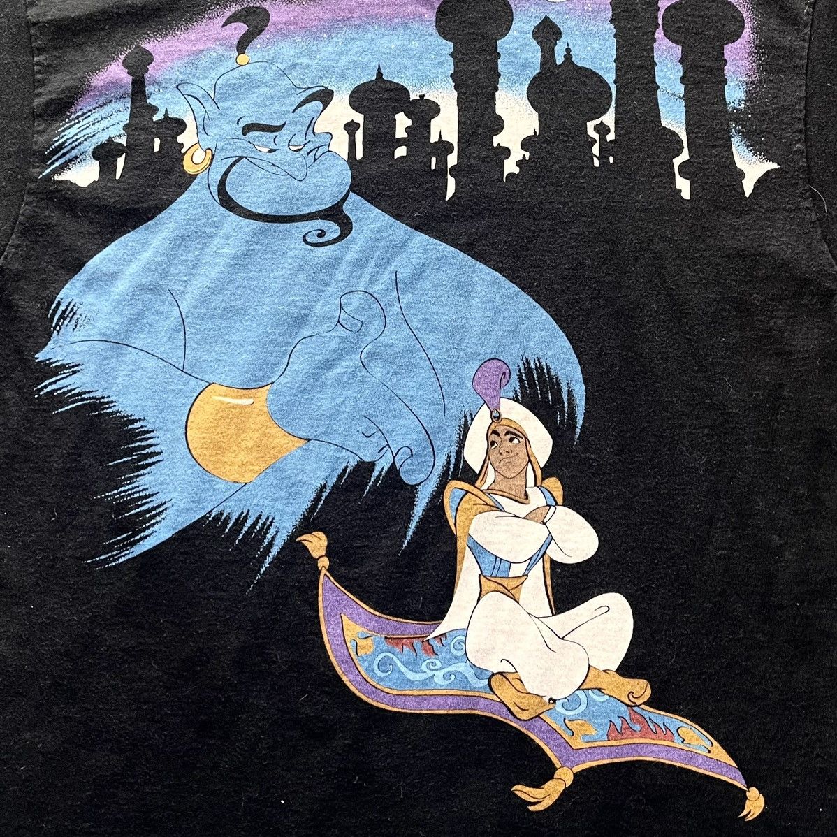 image of Vintage Single Stitch Aladdin Disney Movie Tee! in Black, Men's (Size Large)