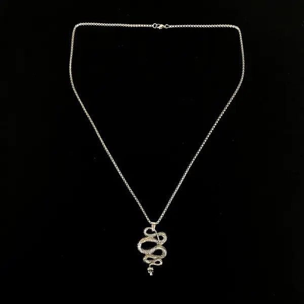 Jewelry Snake Pendant Necklace Y2K Gothic Punk Chain Size ONE SIZE - 4 Thumbnail