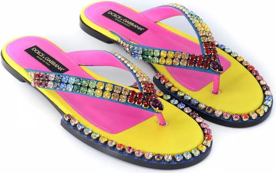 Dolce & Gabbana o1y0125 Flip Flops in Multicolor Size US 8 / EU 41 - 2 Thumbnail