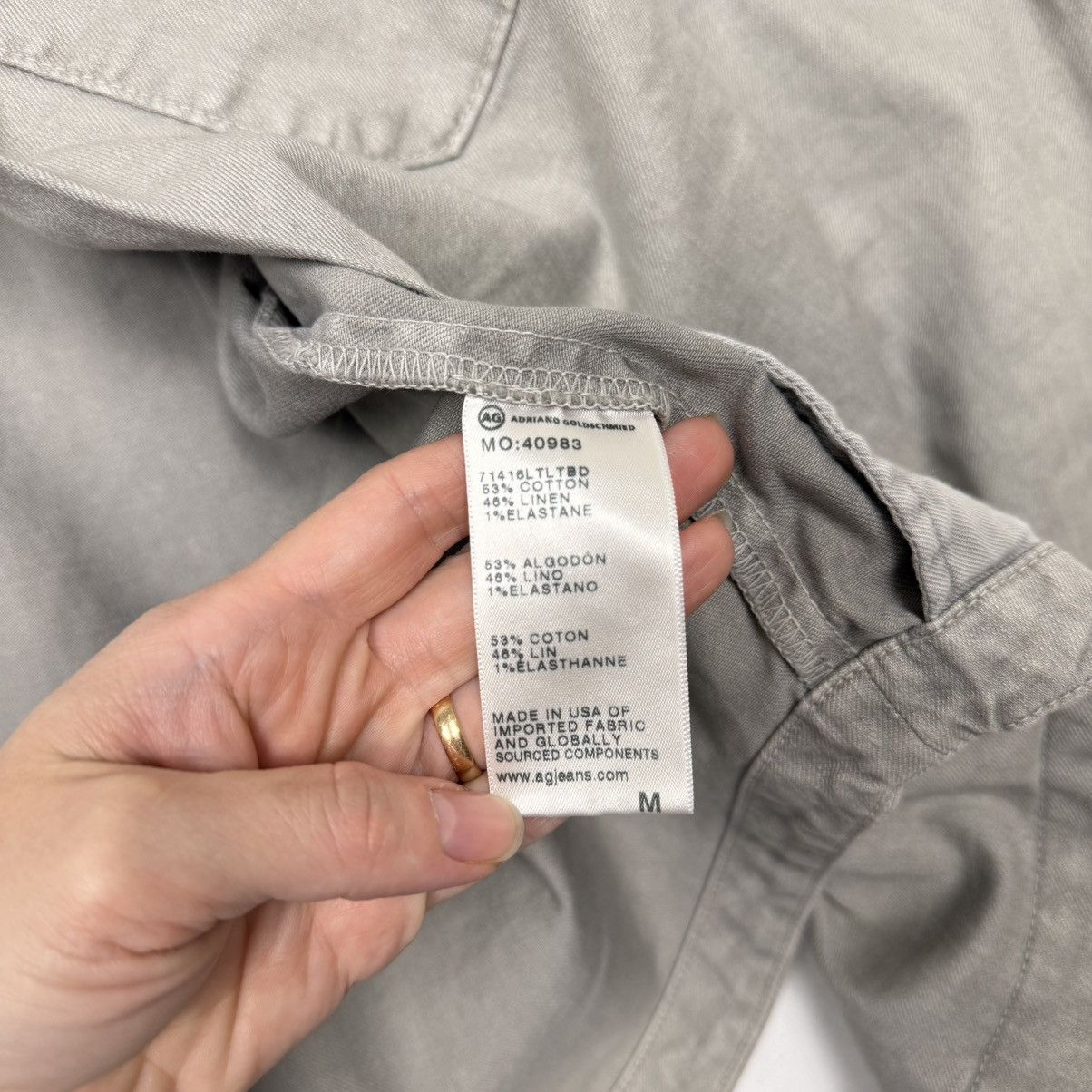 AG Adriano Goldschmied AG Adriano Goldschmied Jacket Men M Sample Cotton Linen USA Size US M / EU 48-50 / 2 - 4 Thumbnail