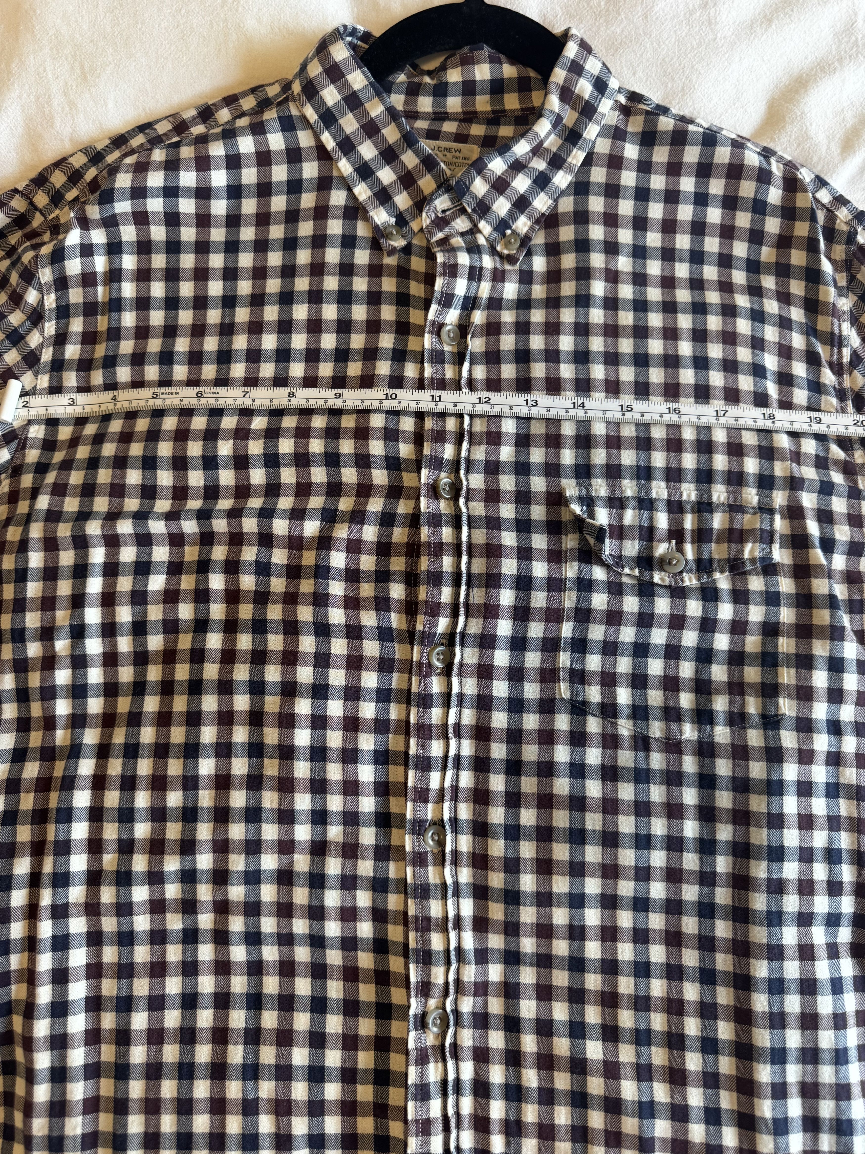 J.Crew J.Crew Cotton Gingham Workshirt Navy Burgundy Check Large Size US L / EU 52-54 / 3 - 8 Thumbnail