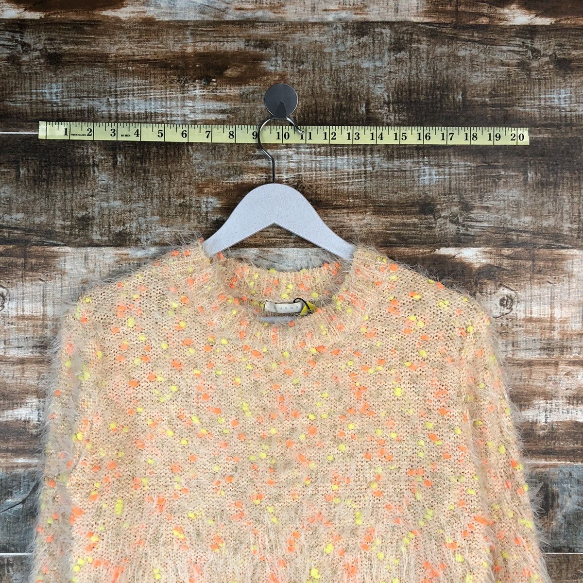 Homespun Knitwear Muzak Orange mohair fur shaggy Knitwear #A1738 Size S / US 4 / IT 40 - 4 Thumbnail