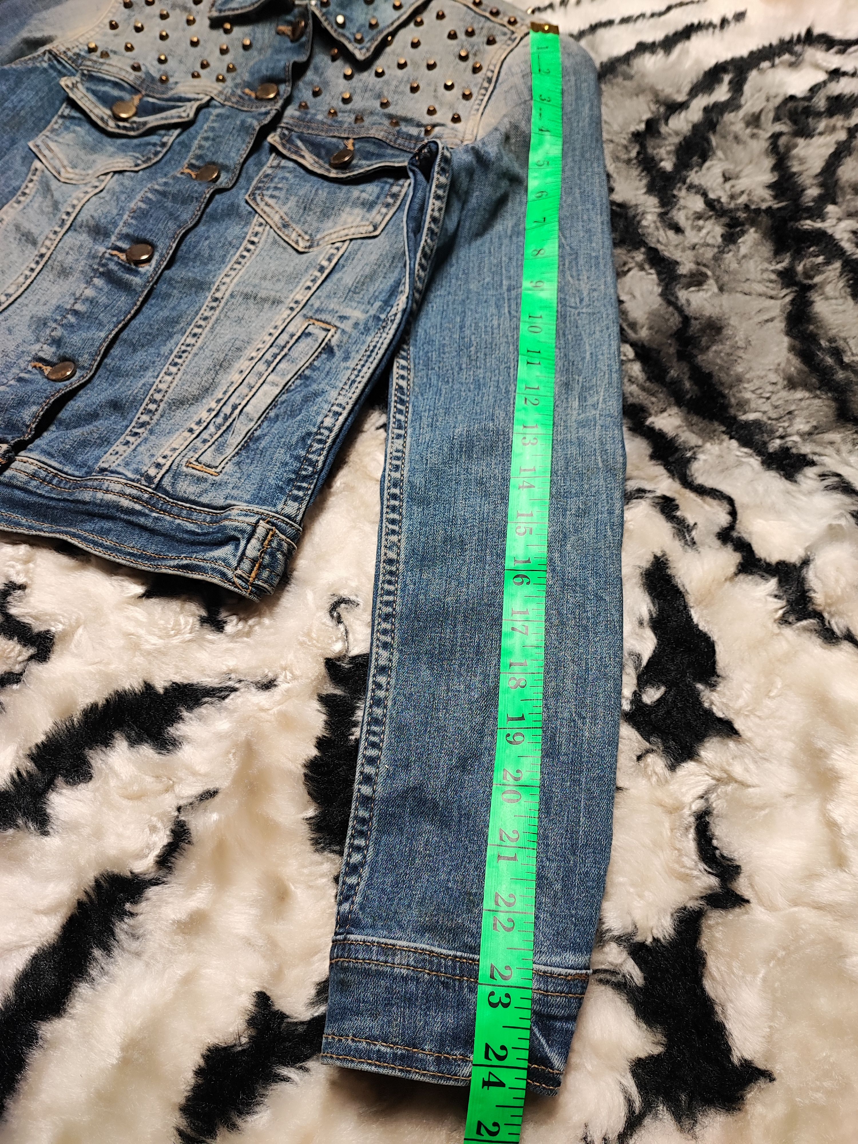 Zara Punk Denim Spike Jacket Boxy by Zara Size US XS / EU 42 / 0 - 19 Thumbnail