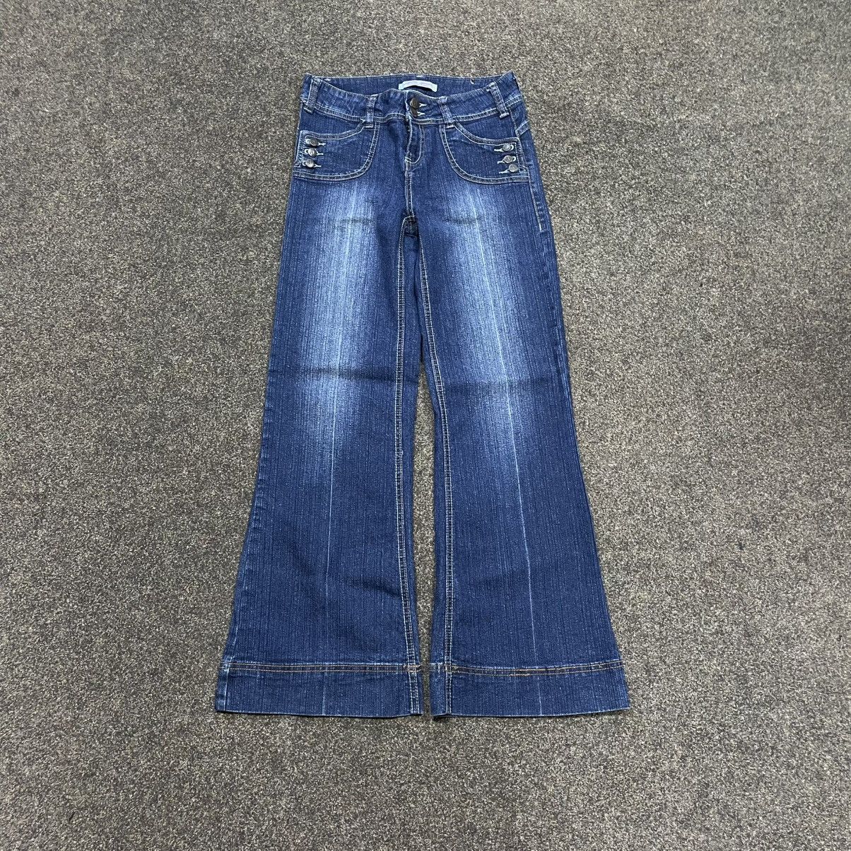 Vintage Vintage Y2K Baggy Wide Leg Flared Jeans Streetwear Logo 32 Size 32" / US 10 / IT 46 - 1 Thumbnail