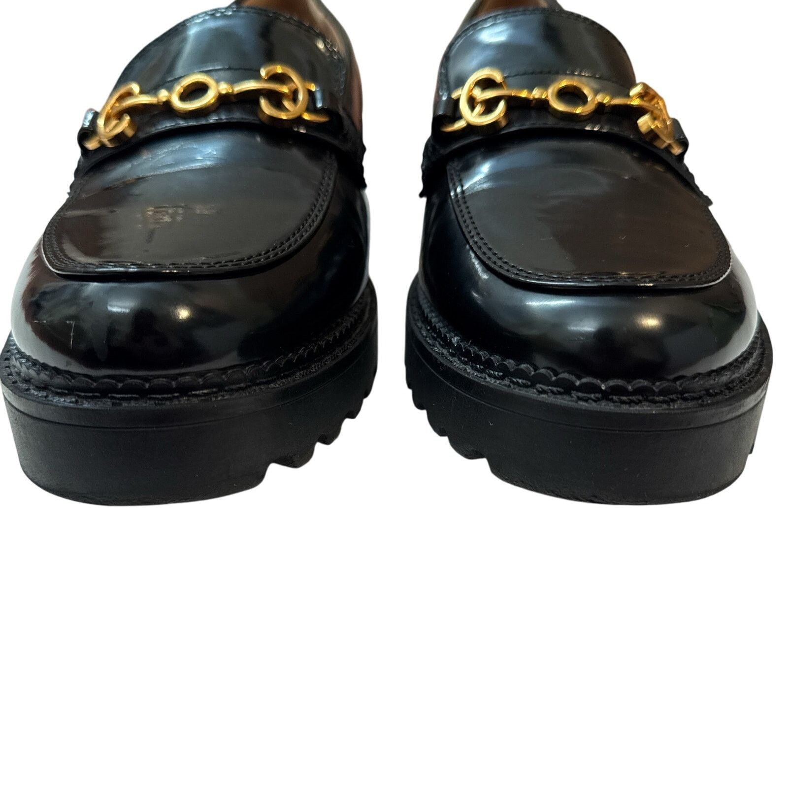 Sam Edelman Circus NY by Sam Edelman Deana Lug Sole Loafers Black Patent Size US 10 / IT 40 - 5 Thumbnail