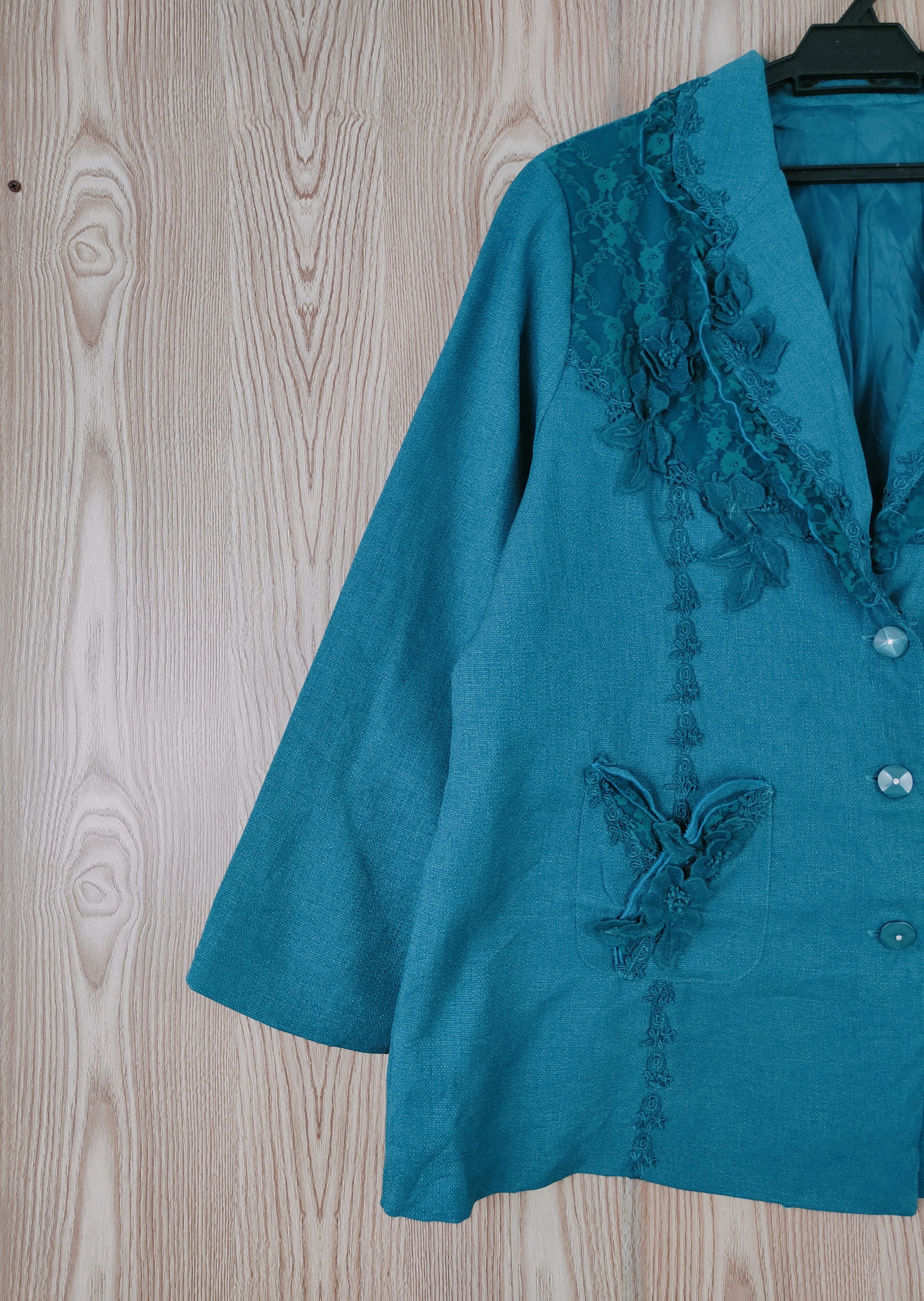 Japanese Brand × Vintage Sun Wind Emerald Blazers (Luxury Classic Art Design) Size L / US 10 / IT 46 - 4 Thumbnail