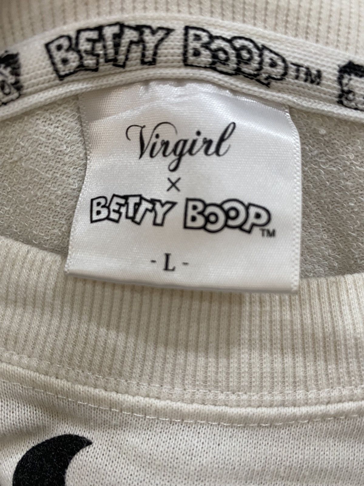 Cartoon Network × Vintage ✅ Vintage BETTY BOOP rare white black streetwear sweatshirt Size US L / EU 52-54 / 3 - 3 Thumbnail