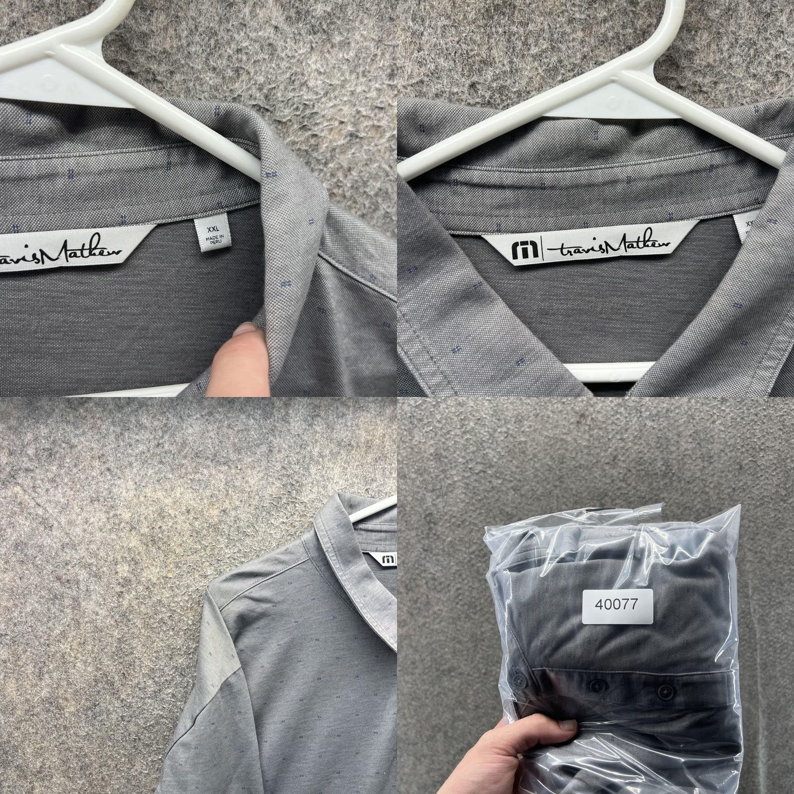 TravisMathew Travis Mathew Polo Shirt Mens 2XL Gray Micro Dot Golf Performance Casual Polo Shirt Mens 2XL Gray Micro Dot Golf Casual Size US XXL / EU 58 / 5 - 8 Thumbnail