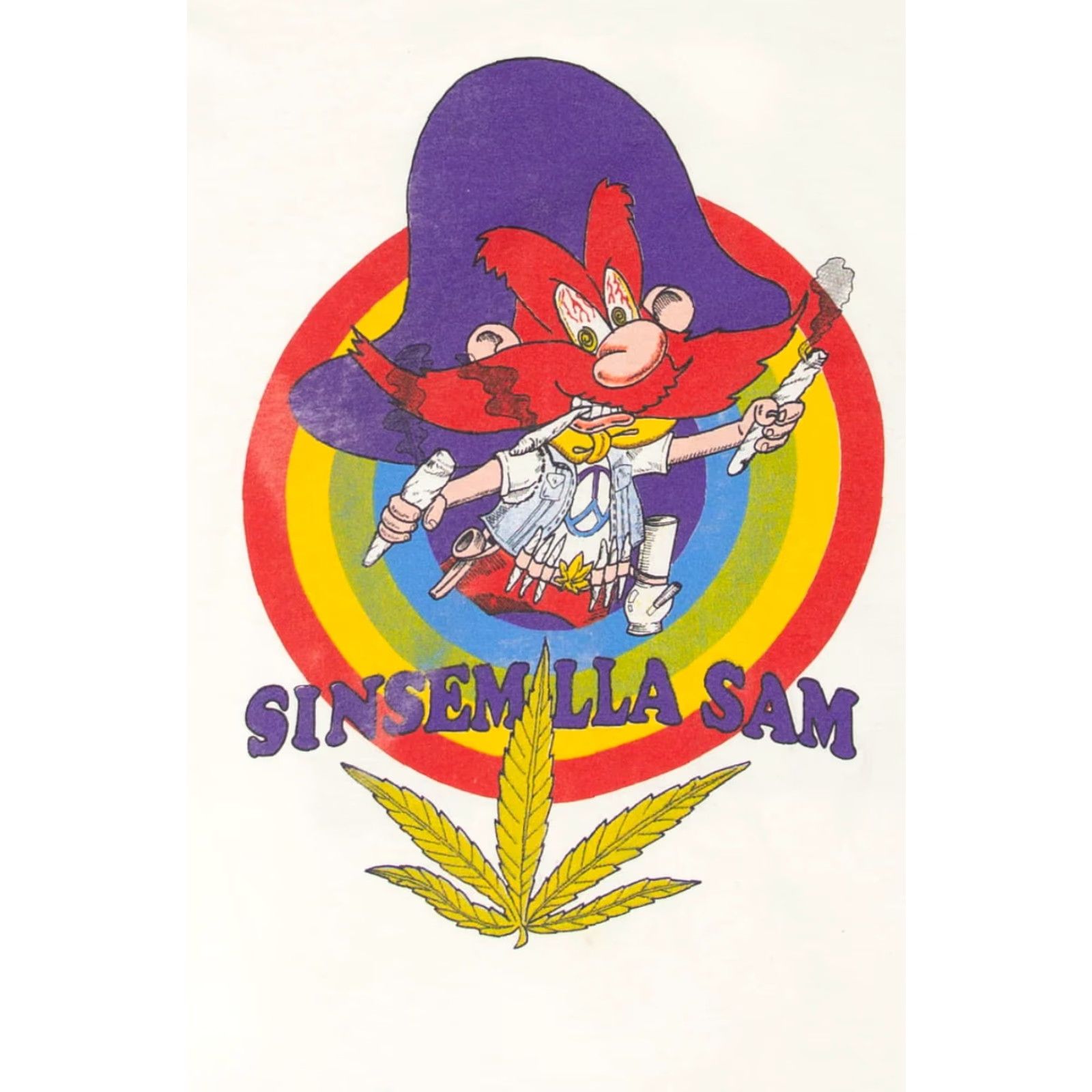 Vintage VINTAGE Sinsemilla Sam Shroomy Tunes T-Shirt Unisex Adults XS XL White 1990s T-Shirt Mens Womens Girls Boys Size US XL / EU 56 / 4 - 3 Thumbnail
