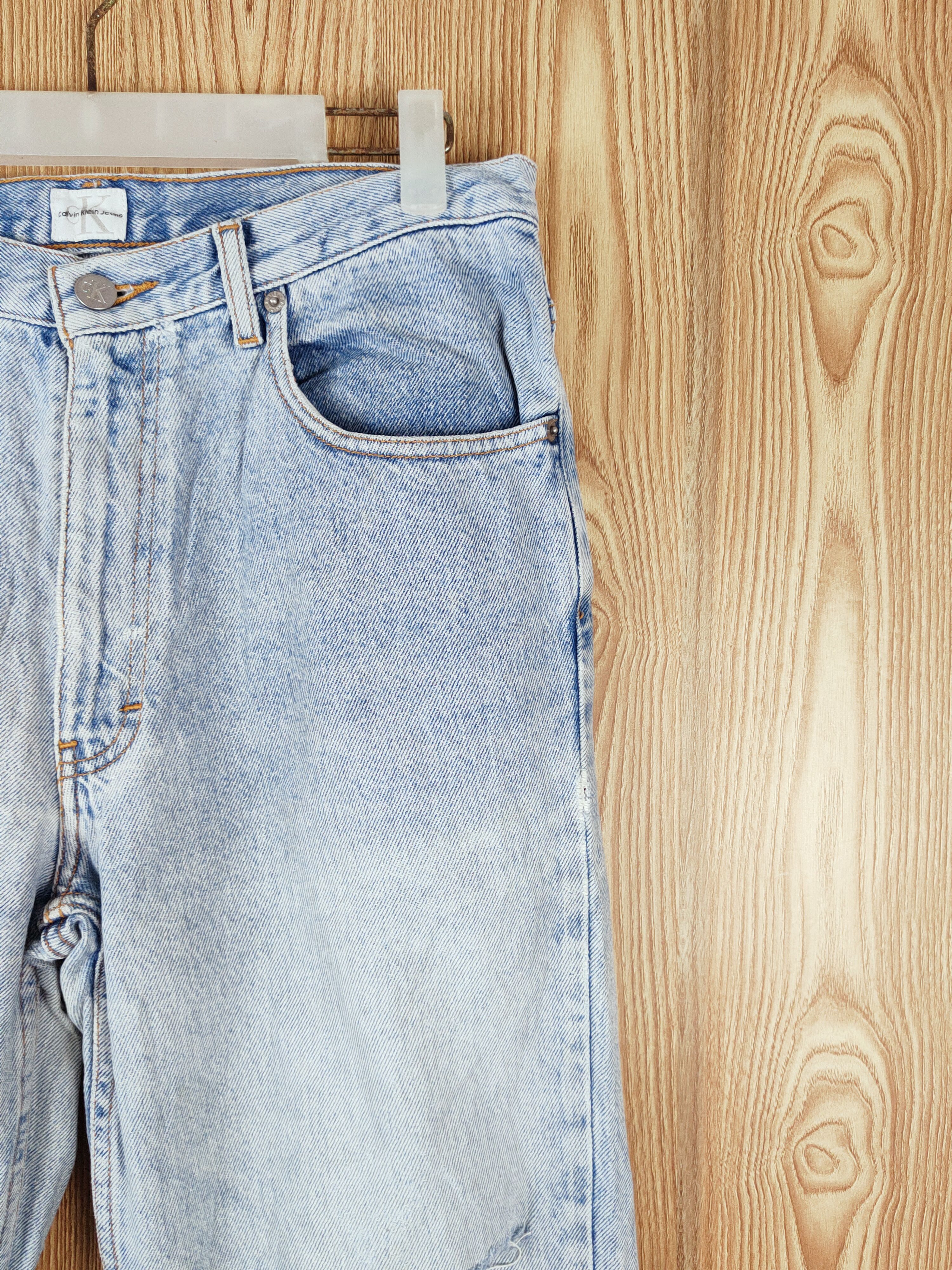 Calvin Klein × Vintage Calvin Klein Blue Faded Distressed Ripped Jeans Size US 31 - 5 Thumbnail