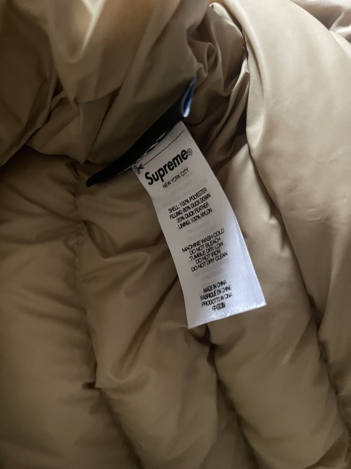 Supreme Supreme Micro Down Half Zip Hooded Pullover TAN FW2022 Size US XL / EU 56 / 4 - 3 Thumbnail