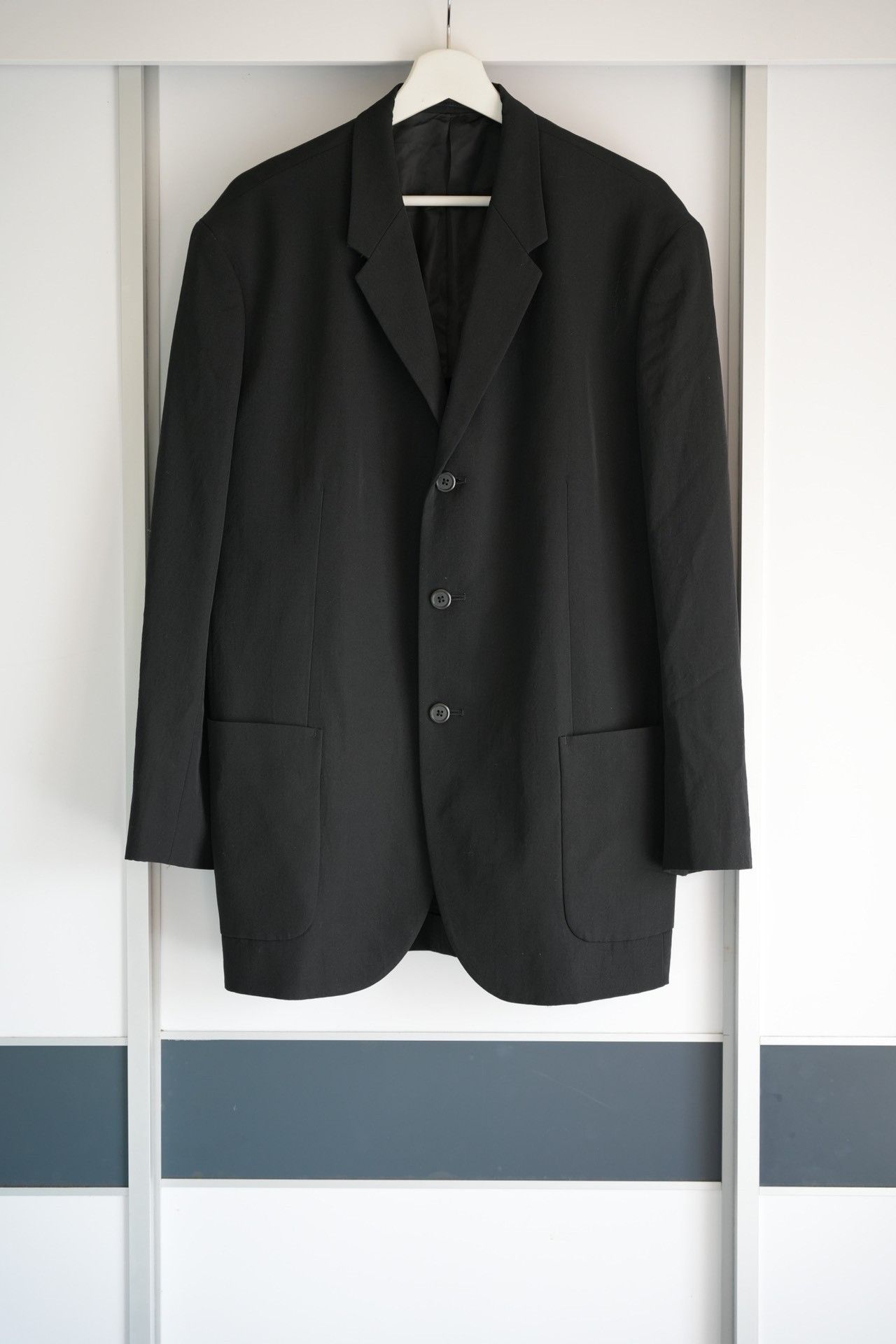 image of Yohji Yamamoto Y's For Men Pocketed Loose Suit in Black (Size Small)