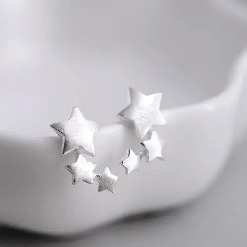 Jewelry Elegant Silver Star Earring Size ONE SIZE - 2 Thumbnail