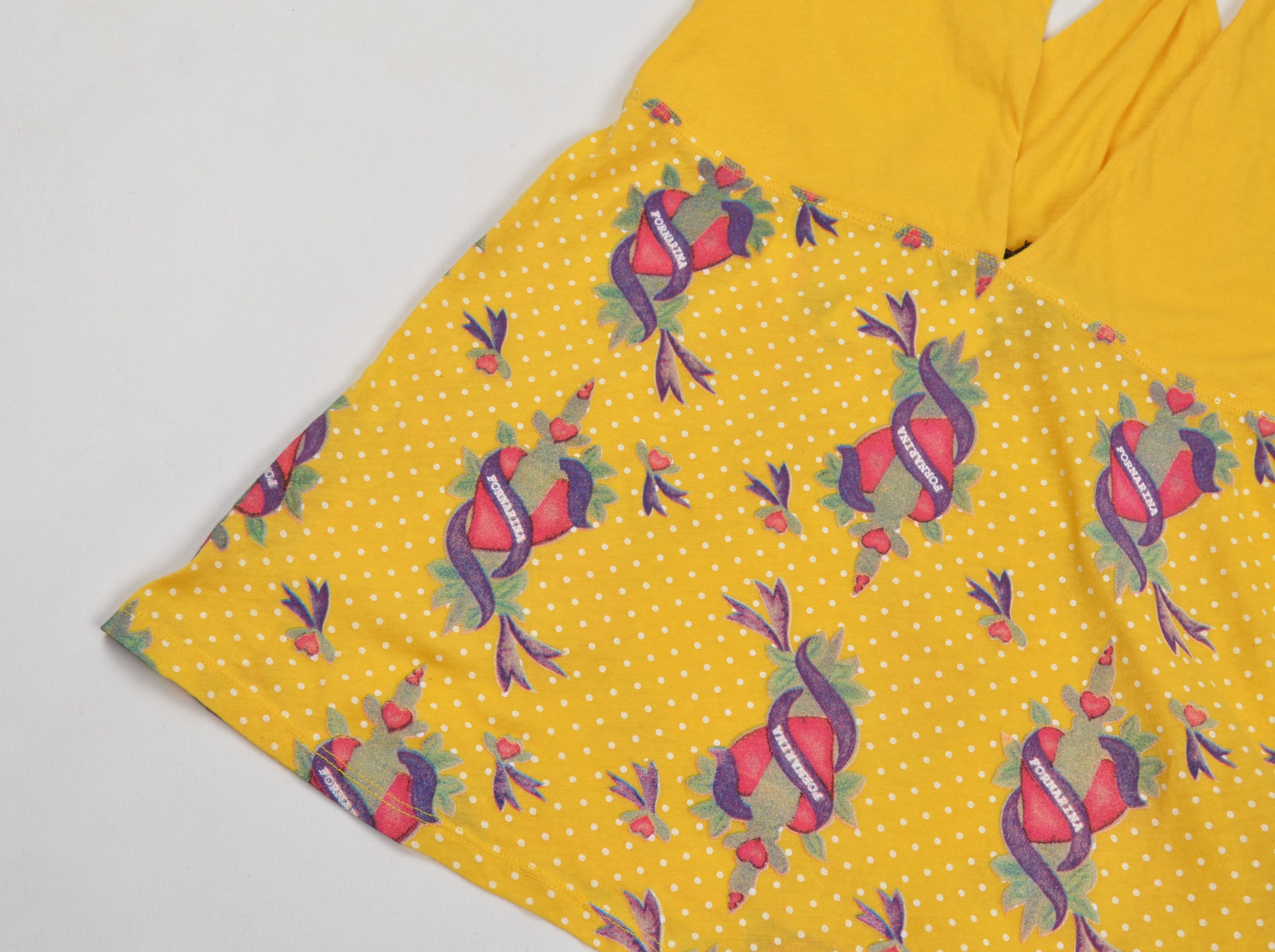 Vintage Vintage Fornarina Y2K Yellow Kidcore Halter Top Size M / US 6-8 / IT 42-44 - 5 Thumbnail