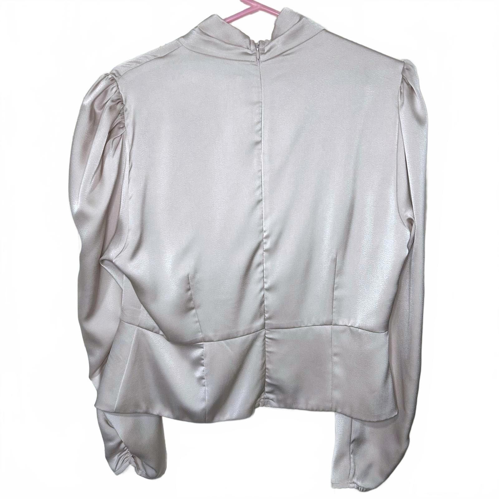 ASTR The Label ASTR the Label Champagne Satin Blouse – Style AT17289 – XL Size XL / US 12-14 / IT 48-50 - 7 Thumbnail