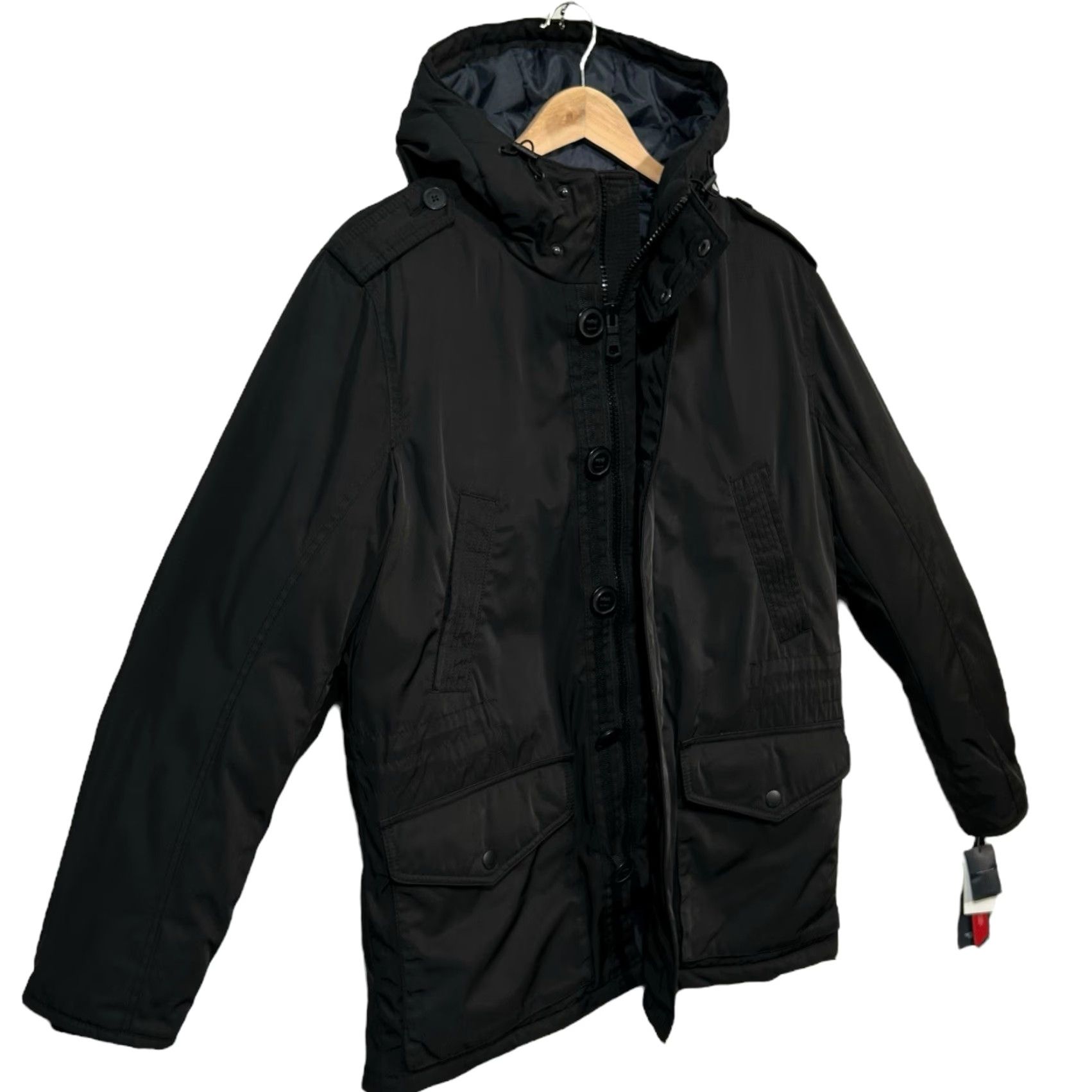 Tommy Hilfiger Tommy Hilfiger Men’s Poly Twill Mid-Length Hooded Parka Winter Coat M Black Size US M / EU 48-50 / 2 - 4 Thumbnail