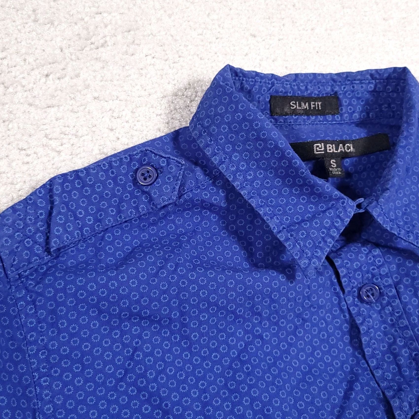 Buckle Black BKE Buckle Black Slim Fit Western Button Up Shirt Mens Small Blue Floral Print Size US S / EU 44-46 / 1 - 7 Thumbnail