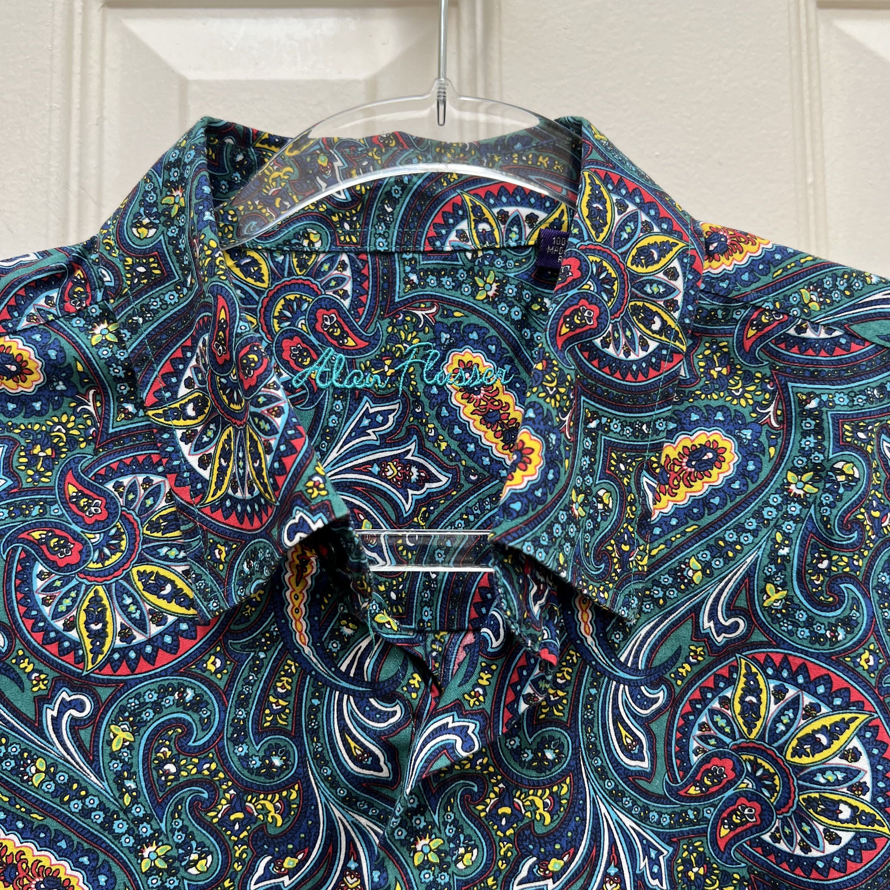 Alan Flusser Alan Flusser Bold Colorful Vibrant Paisley Shirt Size US L / EU 52-54 / 3 - 3 Thumbnail