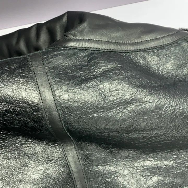 Balenciaga Women's Full Zip Black Shearling Jacket 0079-250