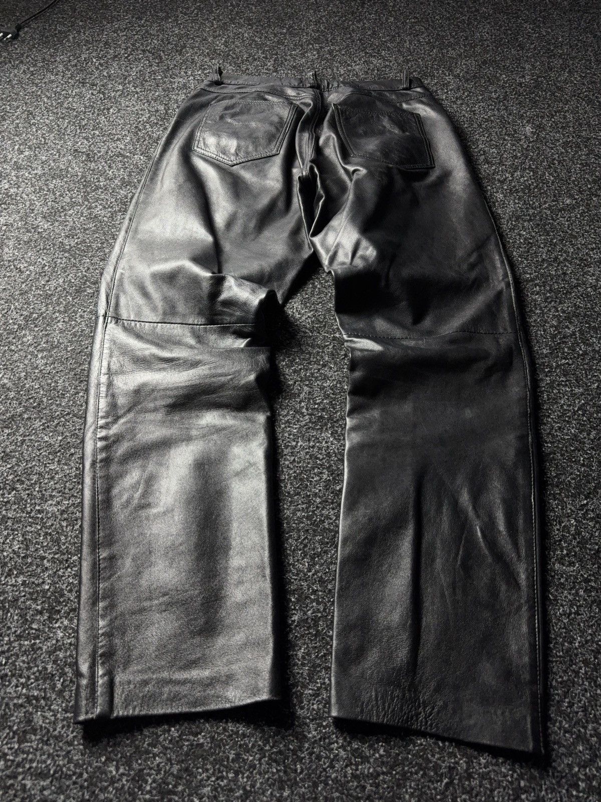 Leather Y2K Vintage Leather Pants Opium Style Alt Biker USA Rare Size US 28 / EU 44 - 12 Thumbnail