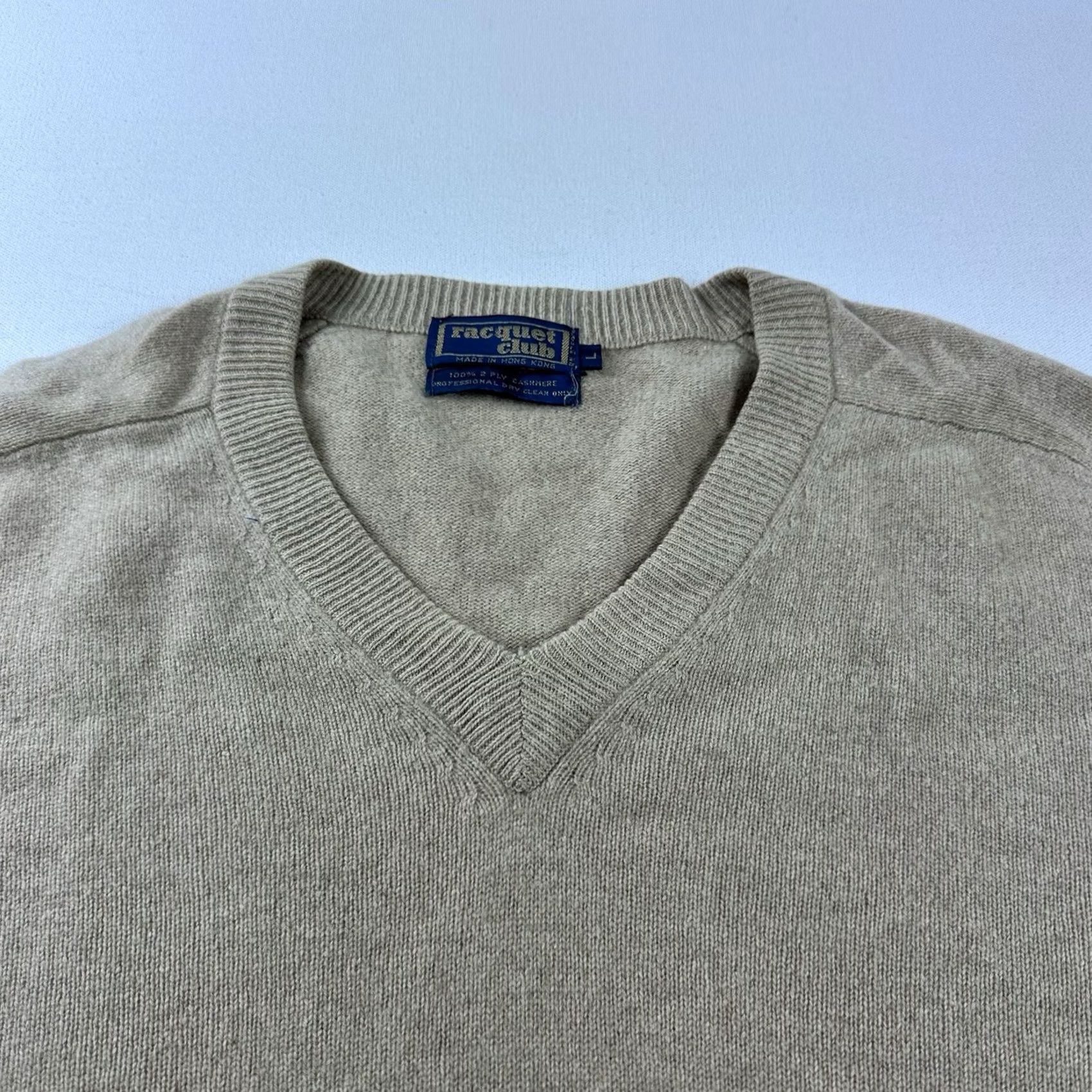Vintage Vintage Racquet Club Cashmere Sweater Men Large Brown V Neck Size US L / EU 52-54 / 3 - 3 Thumbnail