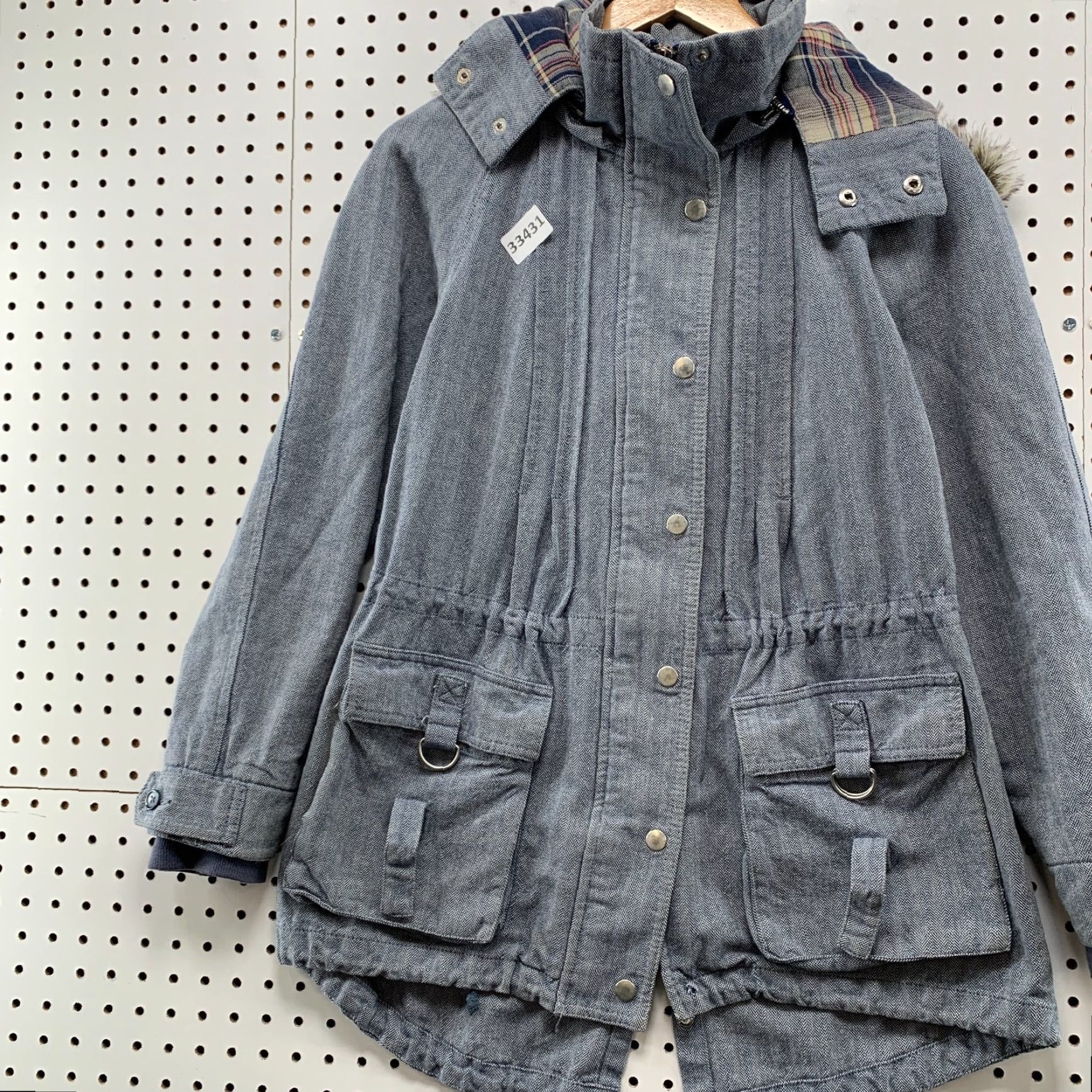 Free People VINTAGE Free People Denim Jacket Womens Size 2 Blue Hooded Long Sleeve Pocket Size XS / US 0-2 / IT 36-38 - 3 Thumbnail