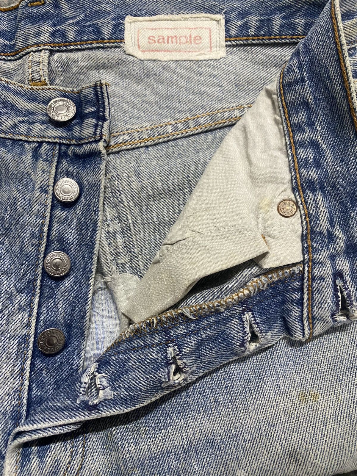 Levi's Vintage 80s Levis 501 Reconstructed Steve Irving Jeans Size US 29 - 9 Thumbnail