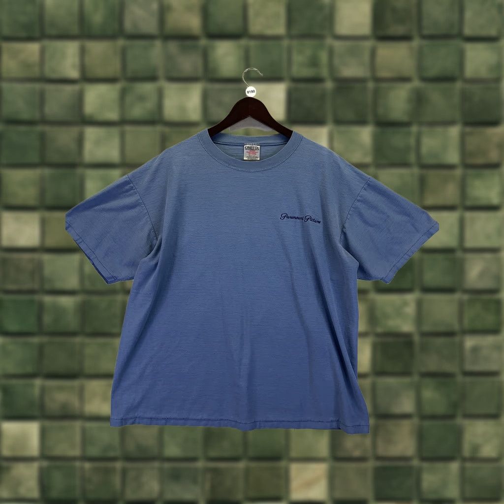 Vintage VINTAGE Paramount Pictures Single Stitch Embroidered Mens T Shirt XL USA Made Onetia Cotton Blue 1990s Size US XL / EU 56 / 4 - 1 Thumbnail