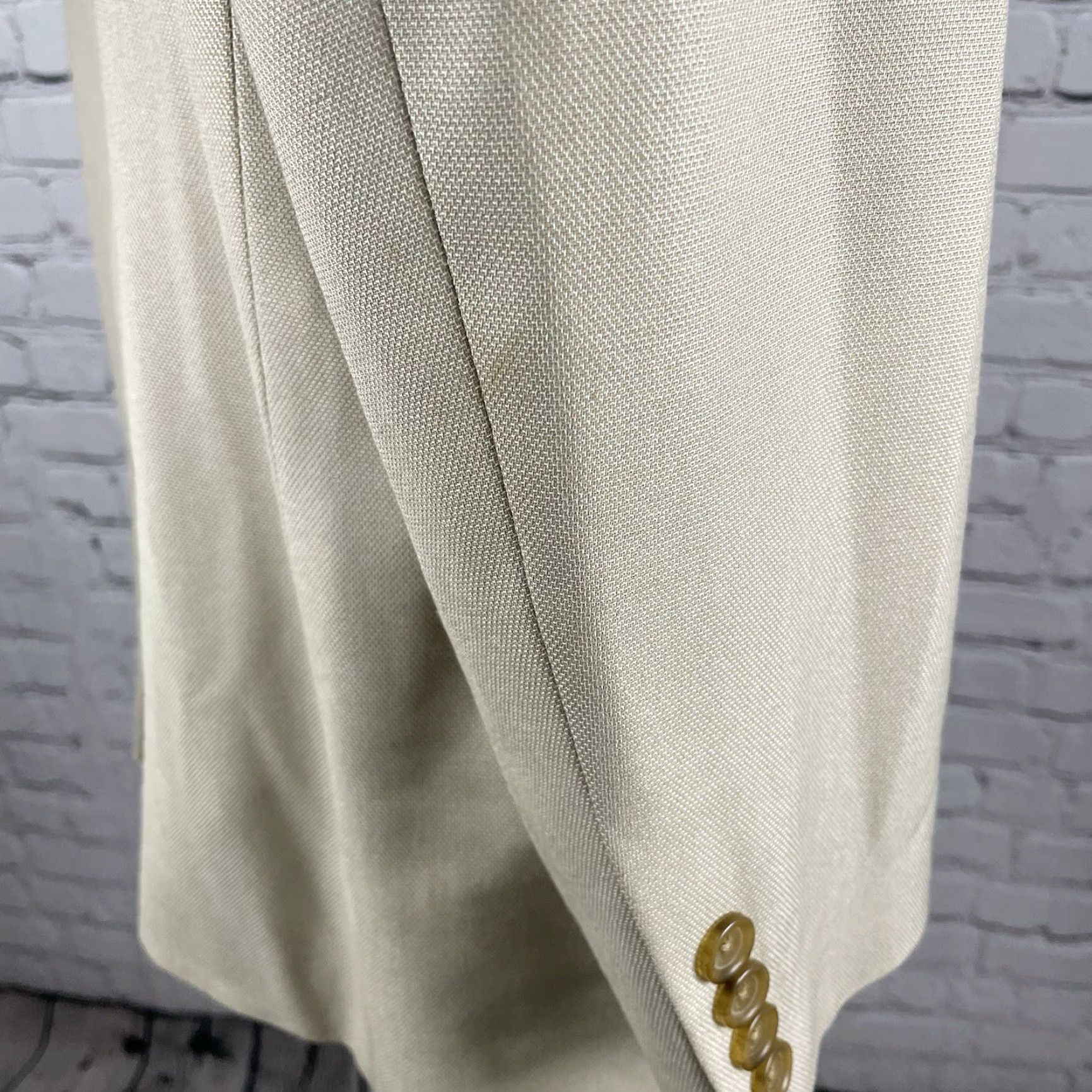 Joseph Joseph & Feiss Beige 2 Button Single Vented Notch Blazer Sport Coat Size 43R Size 46R - 6 Thumbnail