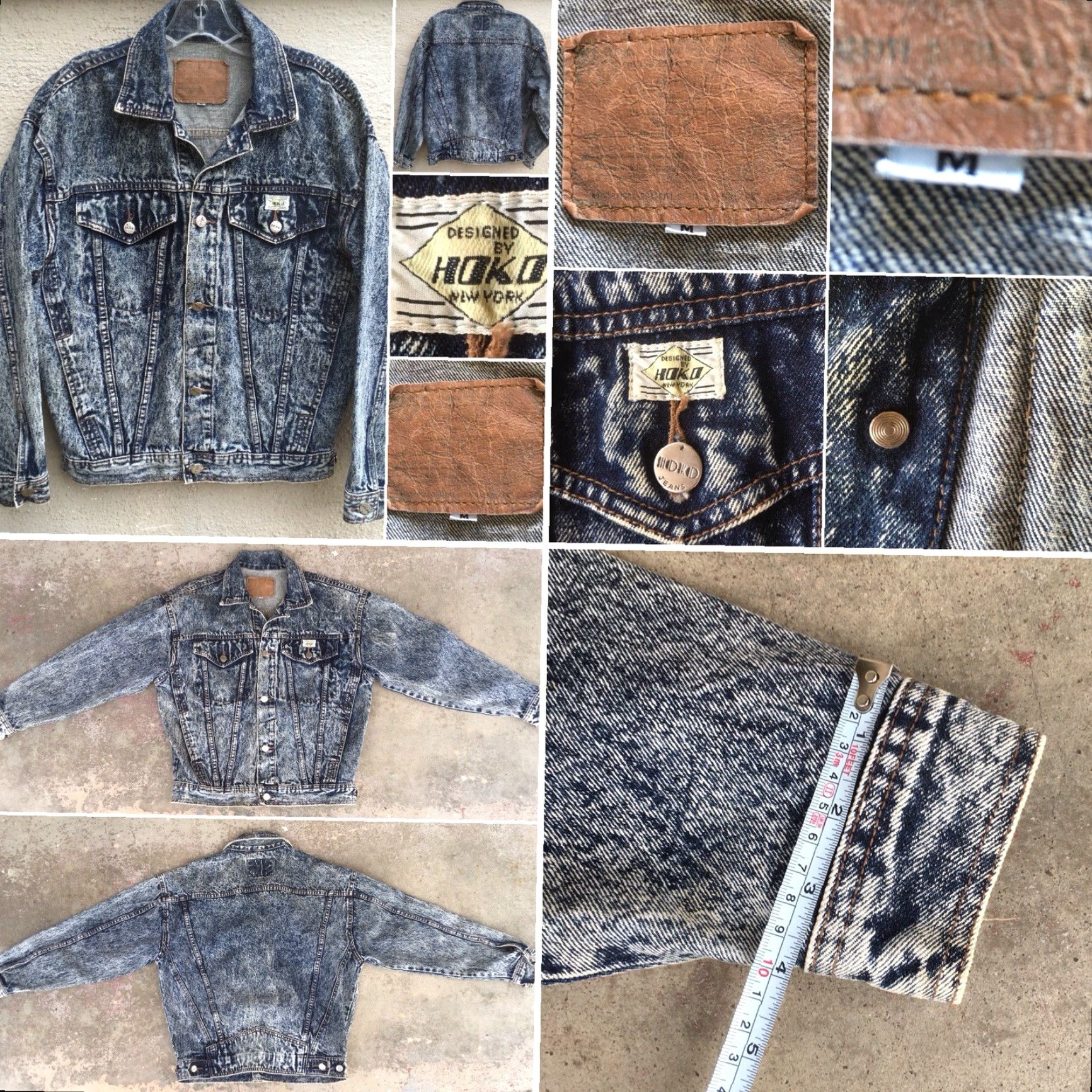 Denime VINTAGE Hoko Jeans Jacket Hoko New York Denim M 1980s 80s Size US 31 - 7 Thumbnail